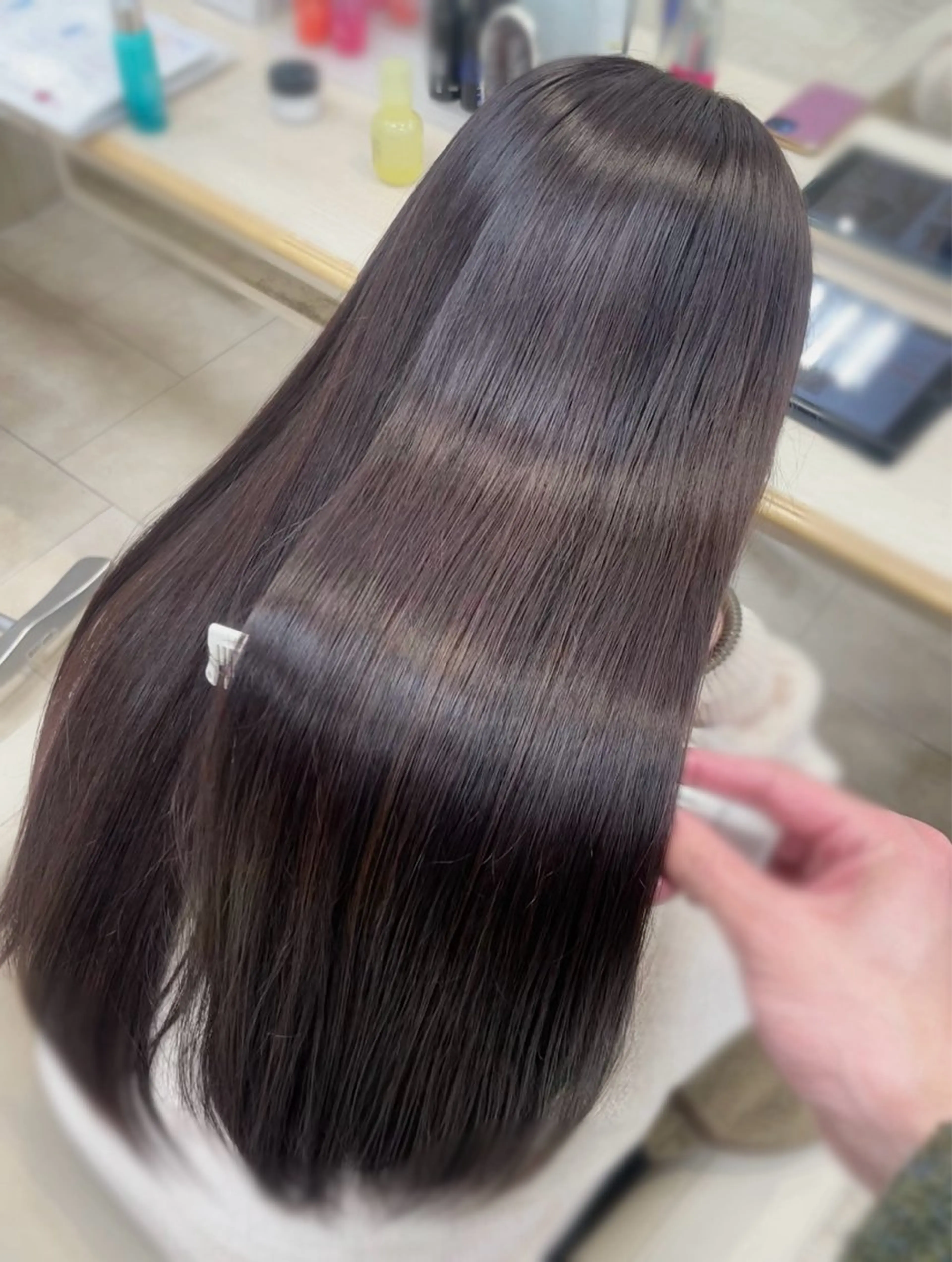 ロング シャドウパーマ／骨格 矯正カット　トモキのヘアスタイル