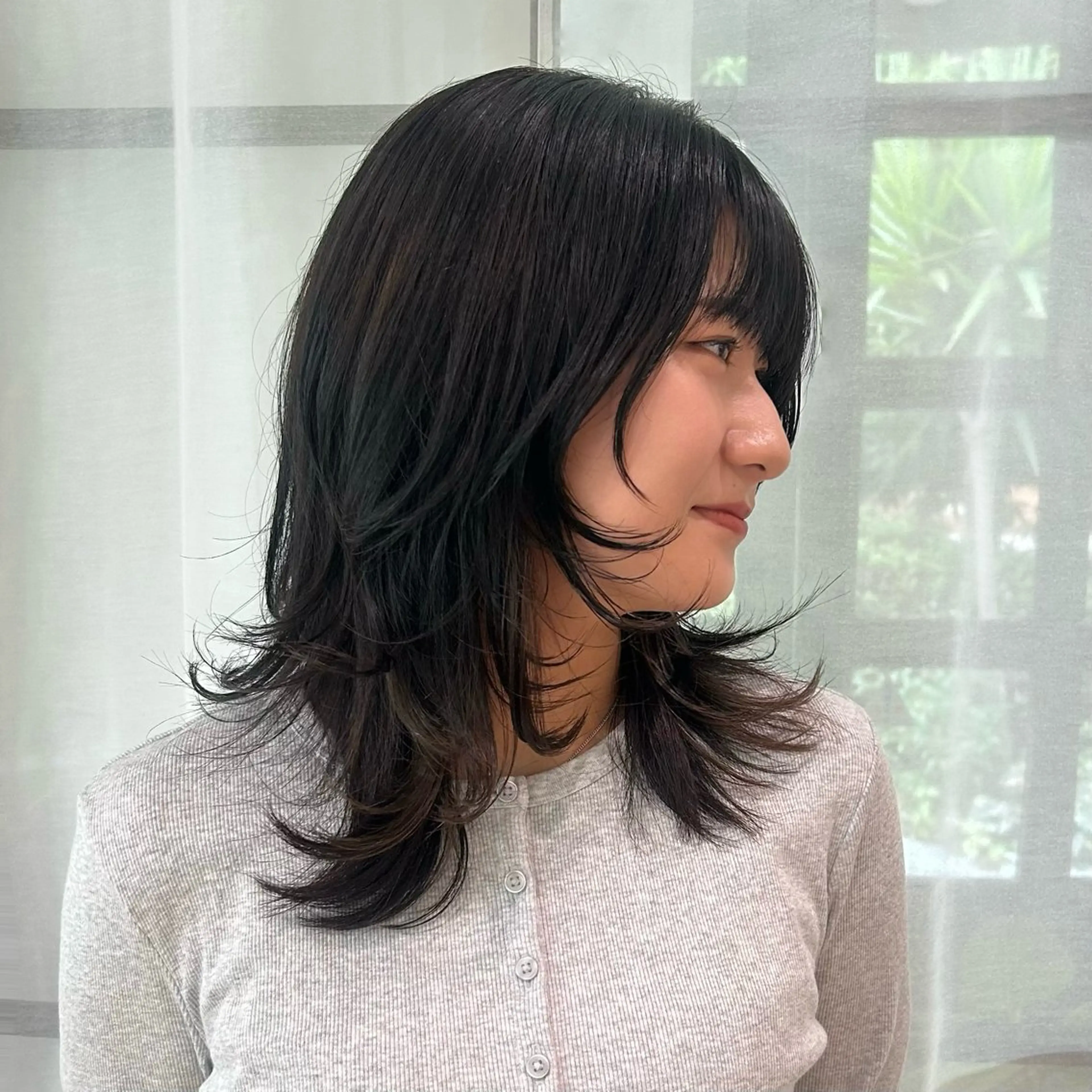 ミディアム ハッシュカット カット ボブレイヤー/ ブリーチ/miyuuのヘアスタイル