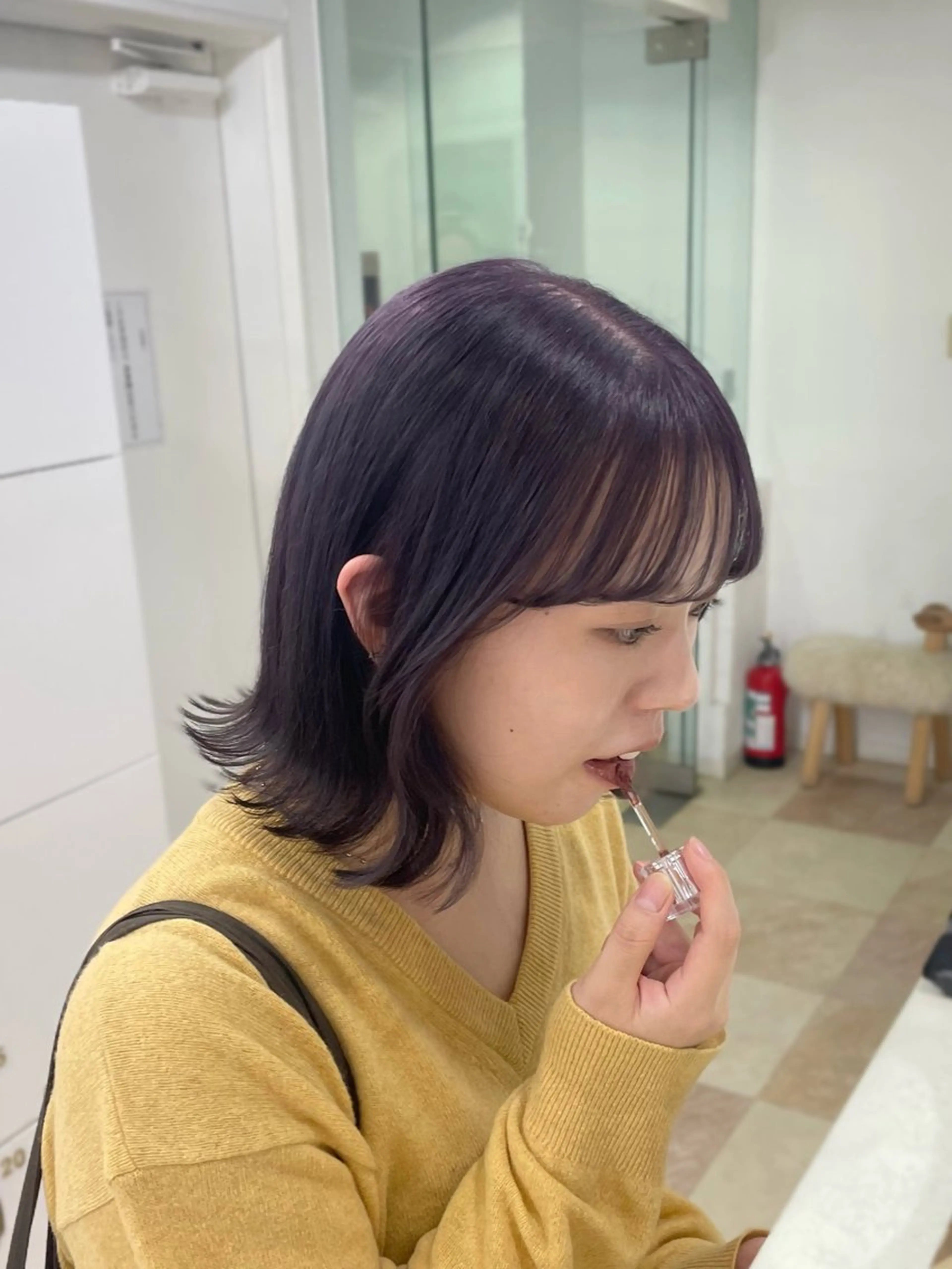 カラー ブリーチ グレージュ ラベンダーカラー ラベンダーグレージュ ラベンダーグレー 🫧あやね/カットモ デル/仙台美容室🫧のヘアスタイル