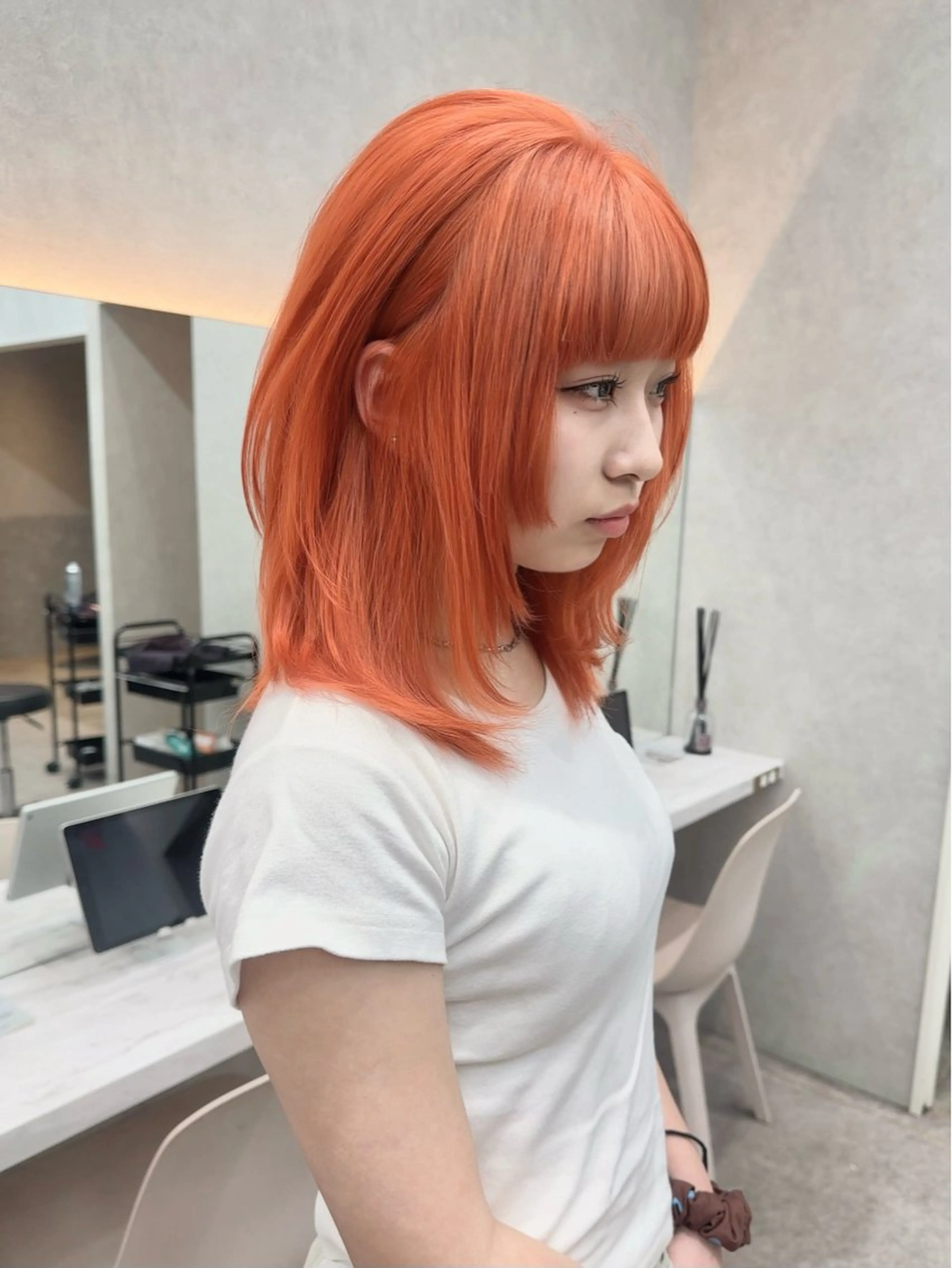 ミディアム カラー ヘアアレンジ ヘアカラー トリートメント 天神/ブリーチ/ ブリーチなしカラーのヘアスタイル