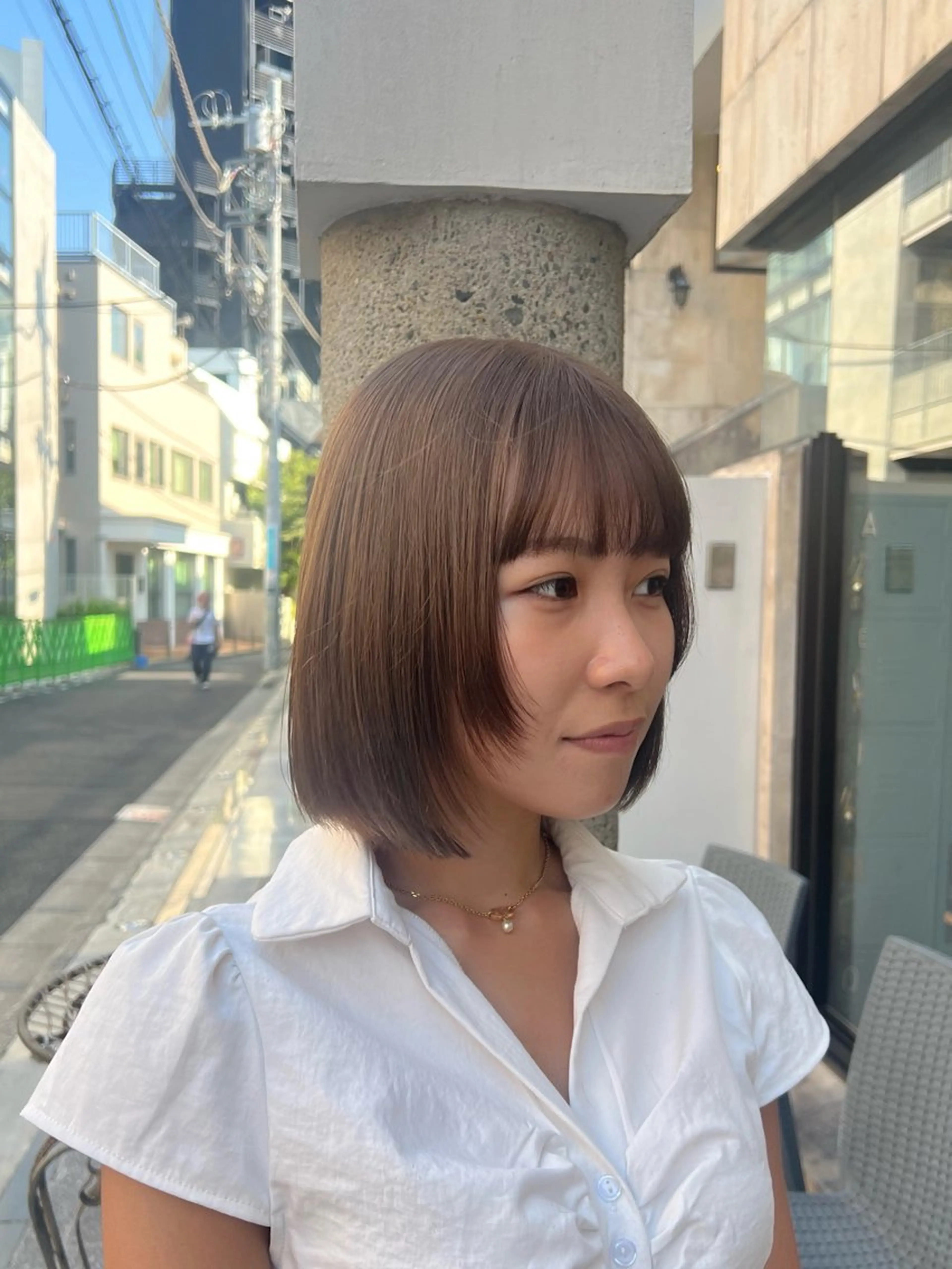 ショート カラー ヘアアレンジ ベージュカラー ブリーチ ミルクティーベージュ レイヤーカット カット ヘアカラー トリートメント レイヤー/艶髪矯正 🪐takushiのヘアスタイル