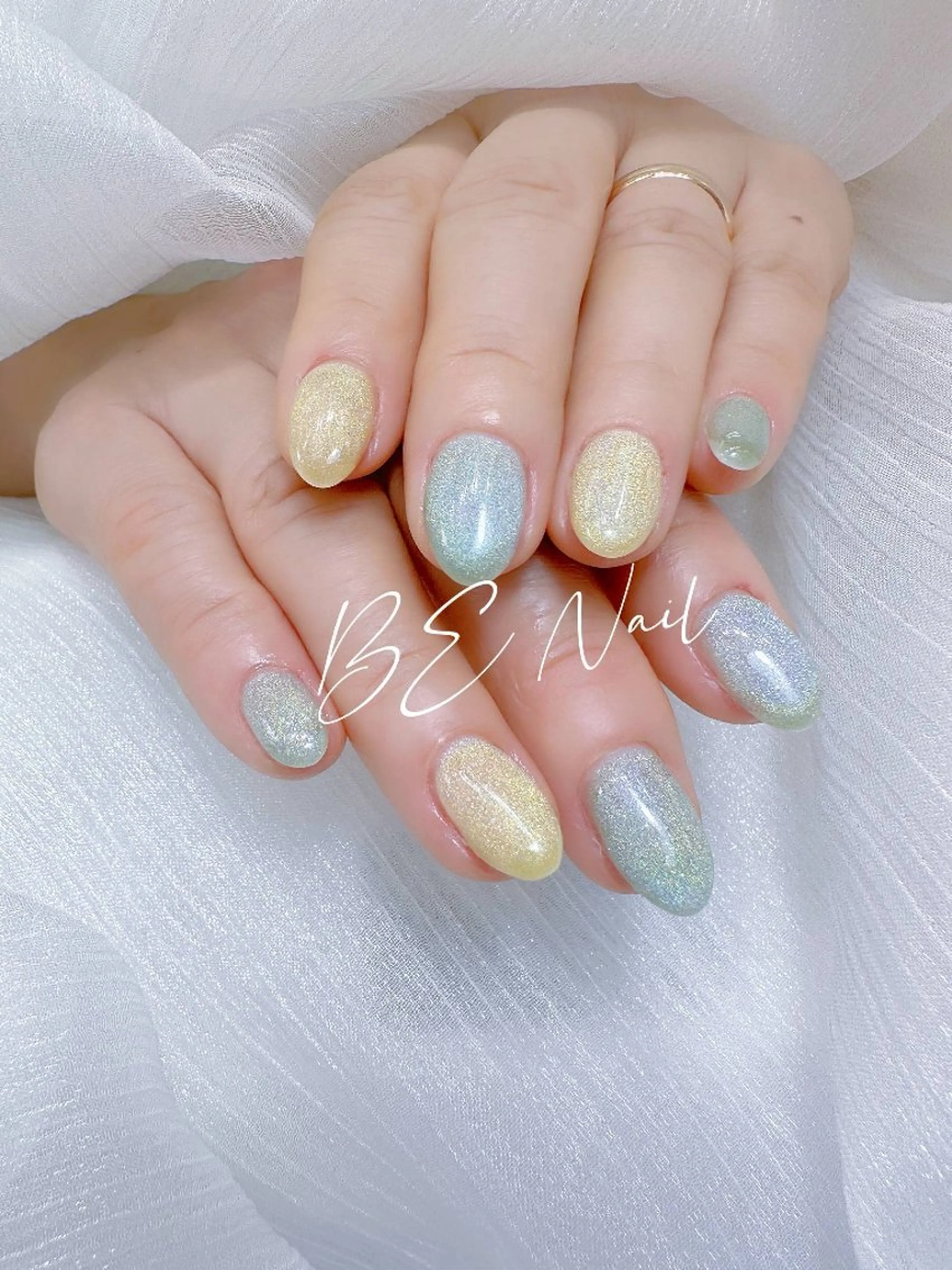 ネイル キラキラネイル マグネットネイル ハンドネイル CAMELLIA  NAILサロン新松戸のネイルデザイン