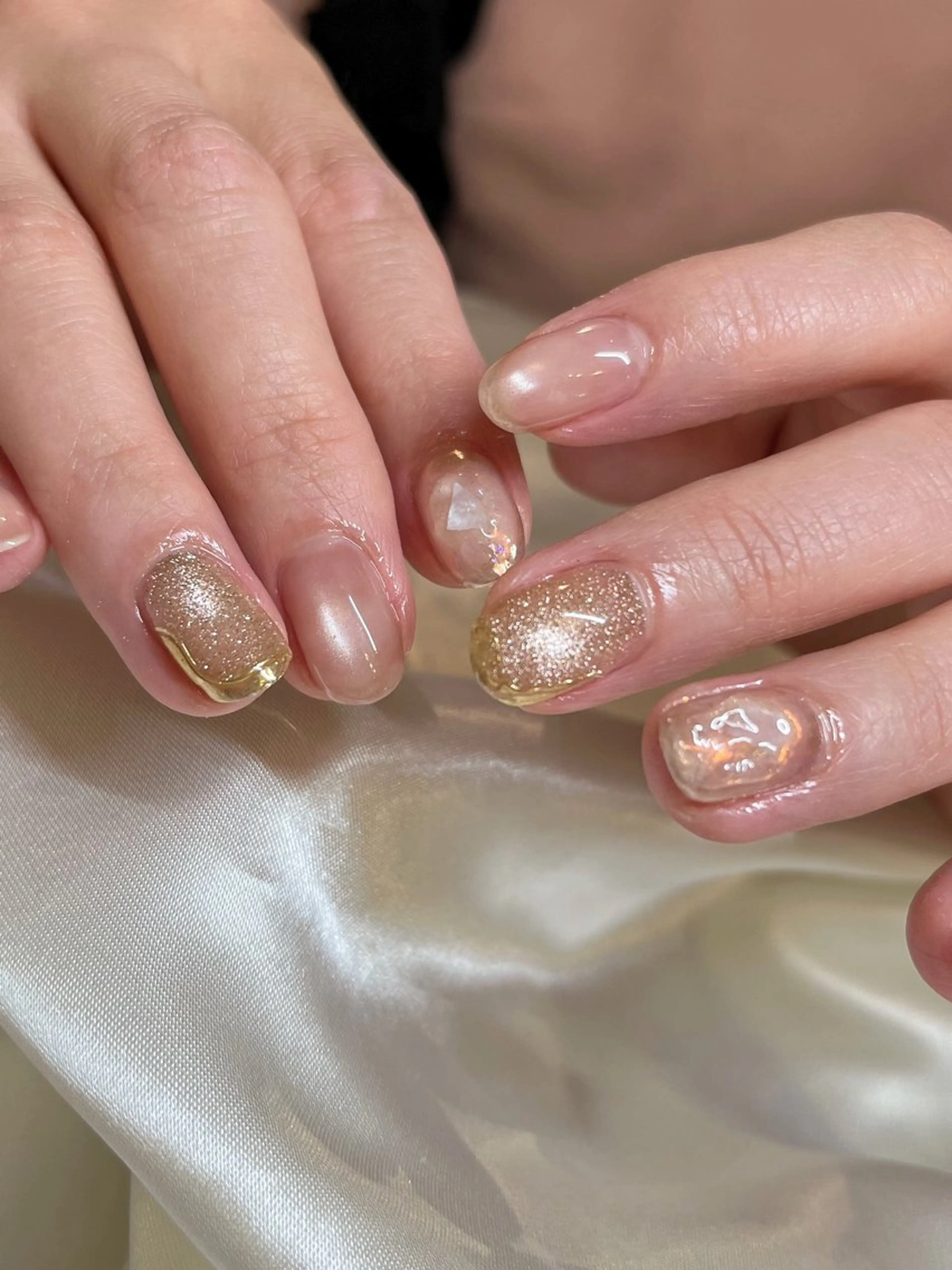 ネイル ニュアンスネイル ピンク ハンドネイル petit sarina..ෆのネイルデザイン