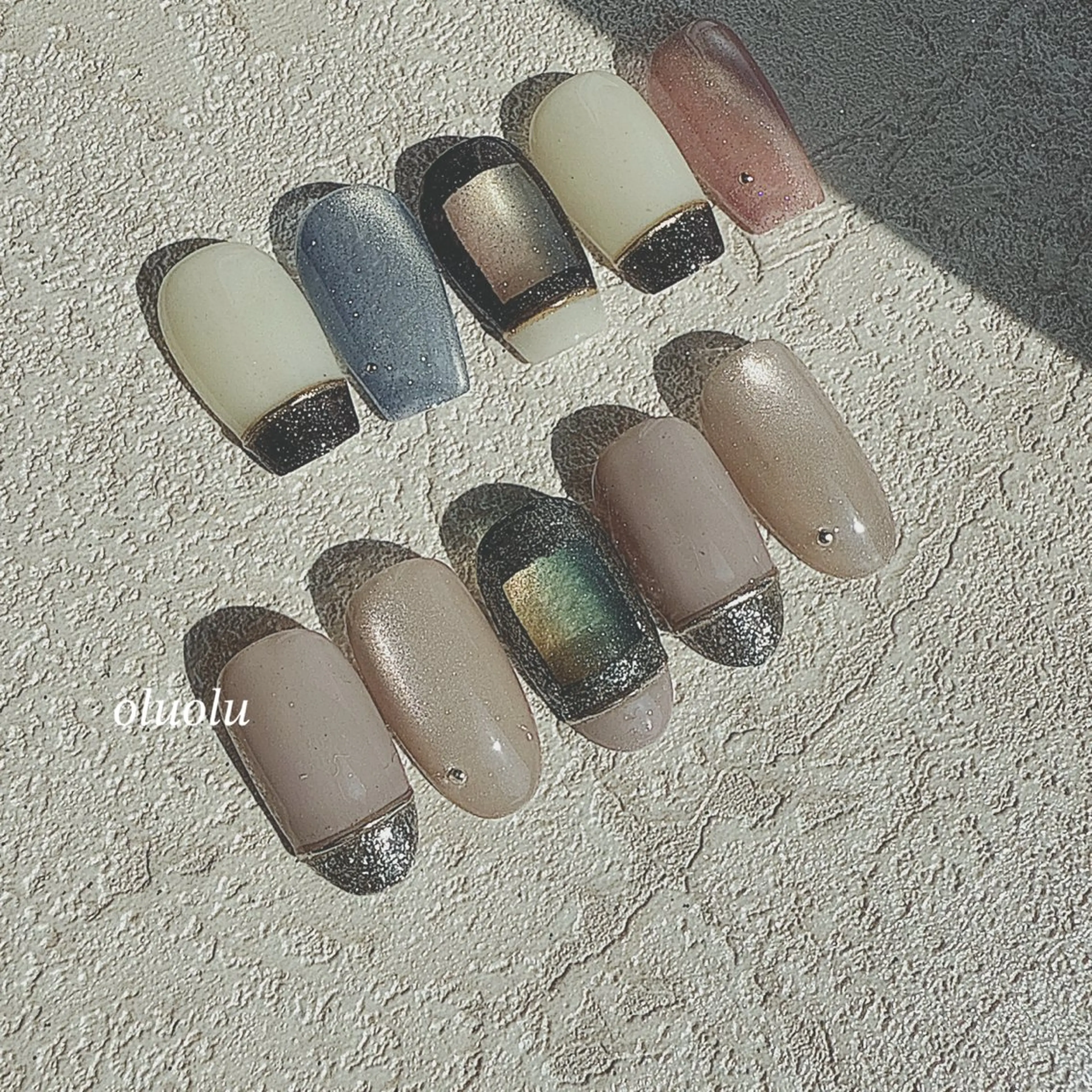 ネイル フラッシュネイル マグネットネイル ニュアンスネイル ハンドネイル 大村 紬華のネイルデザイン