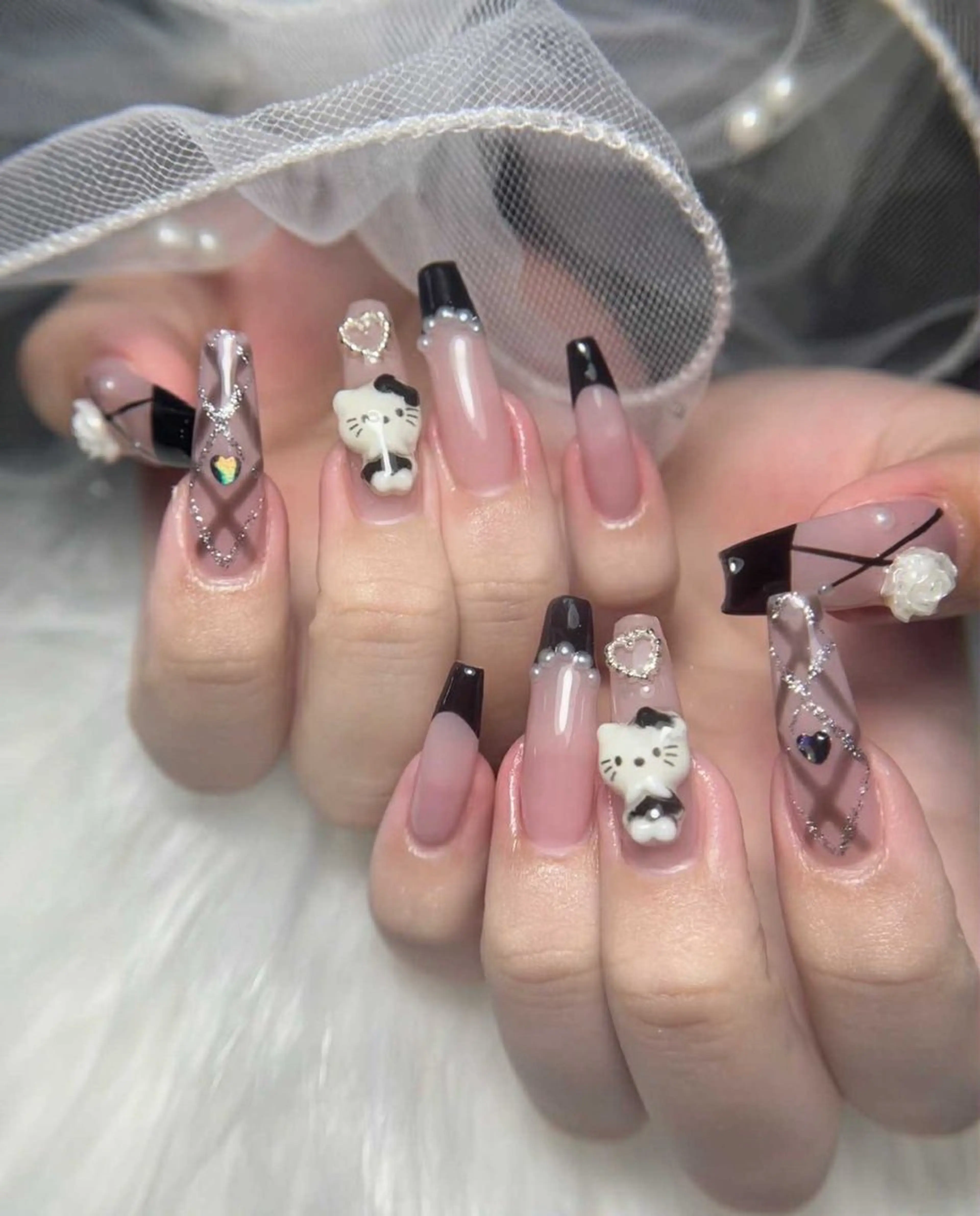 ネイル ジェルネイル グラデーション ロングネイル 持ち込み スカルプネイル MIYU nail リナのネイルデザイン