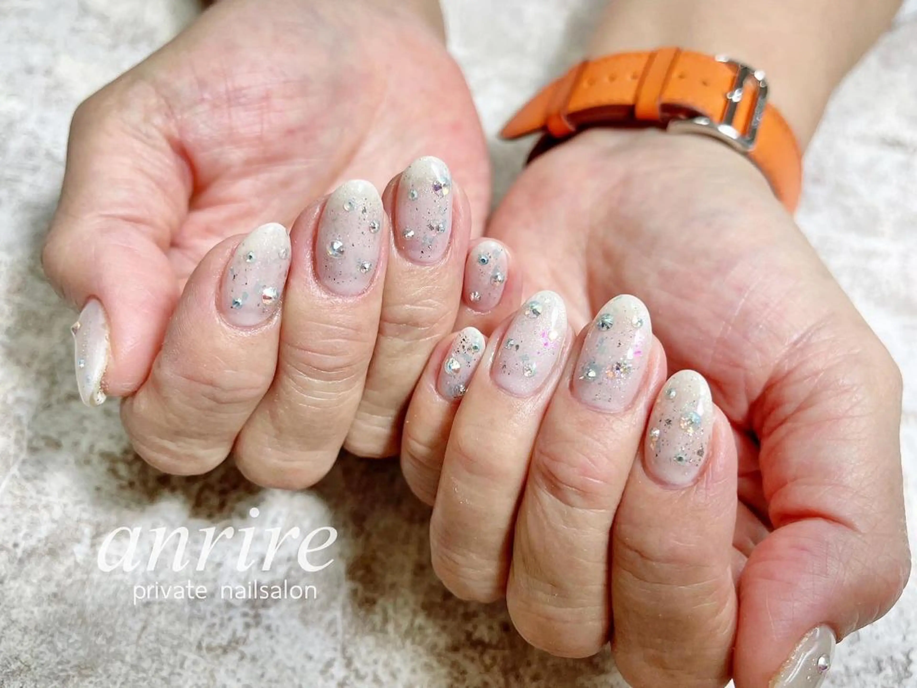 ネイル ジェルネイル キラキラネイル ラメ(グリッター) パラジェル ピンク ハンドネイル nailsalon anrireのネイルデザイン