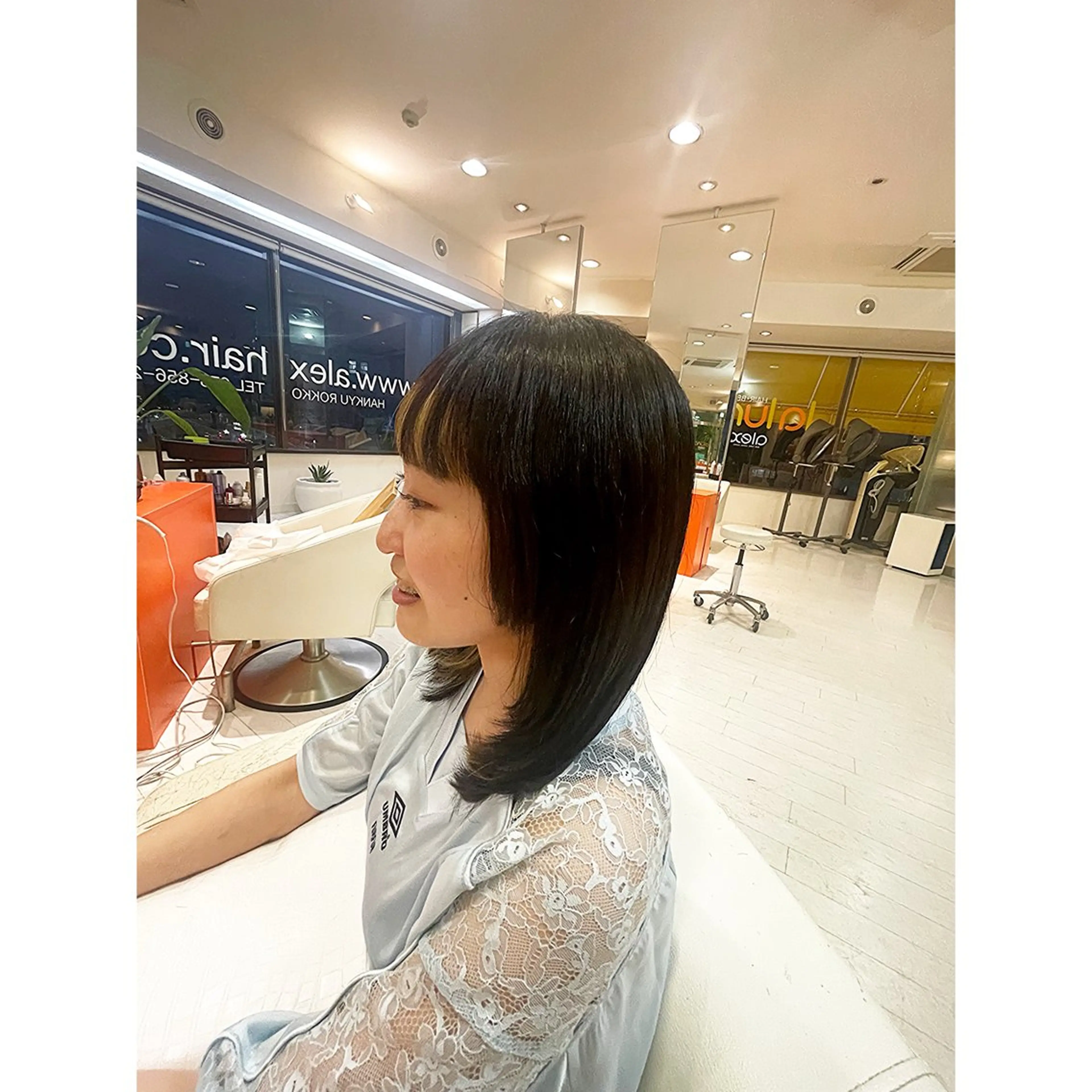 ミディアム 姫カット 前さこ 結衣のヘアスタイル