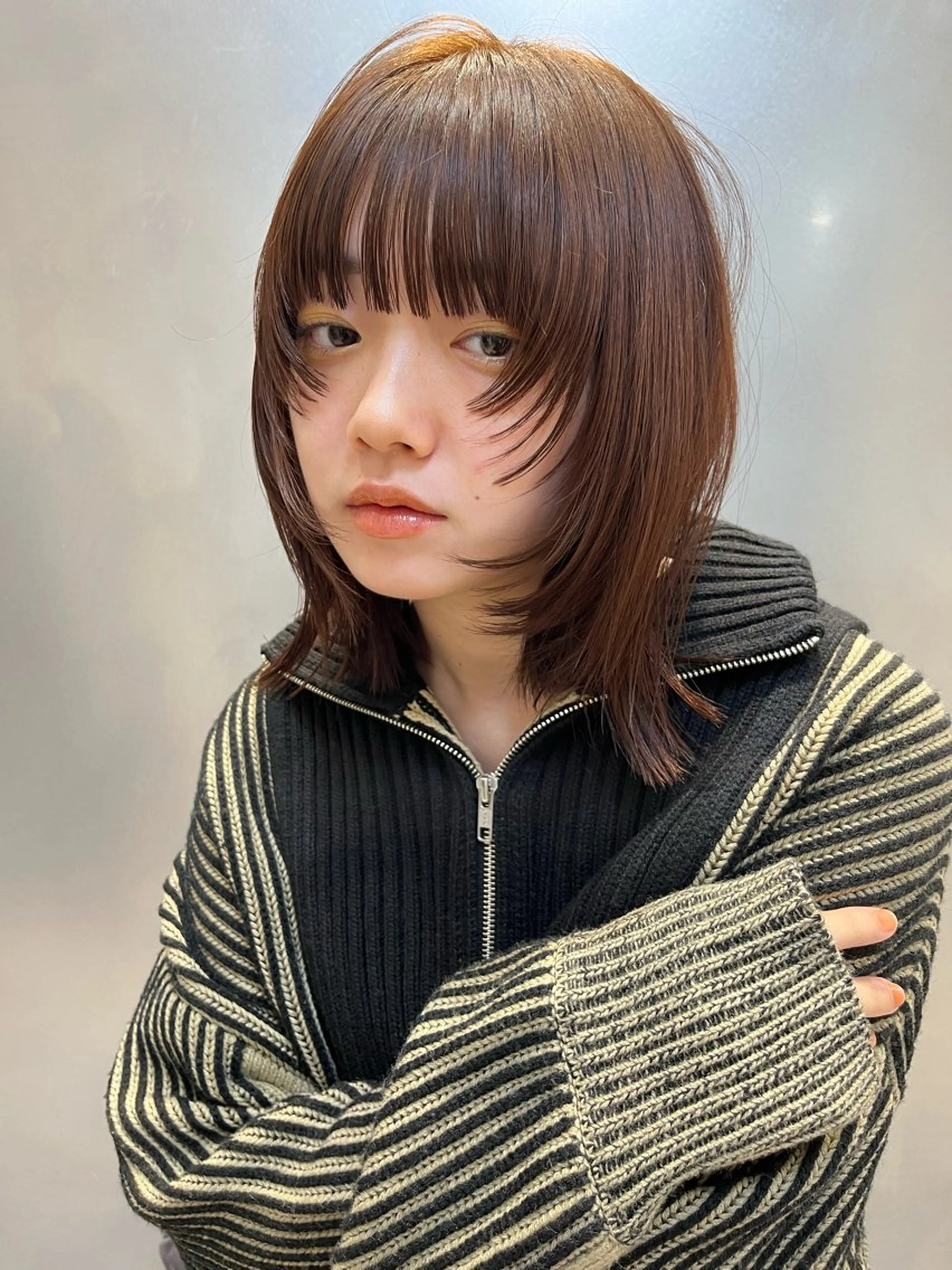 ミディアム カラー レイヤーカット カット ヘアカラー トリートメント SOYON 🤍CHIZU🤍.のヘアスタイル