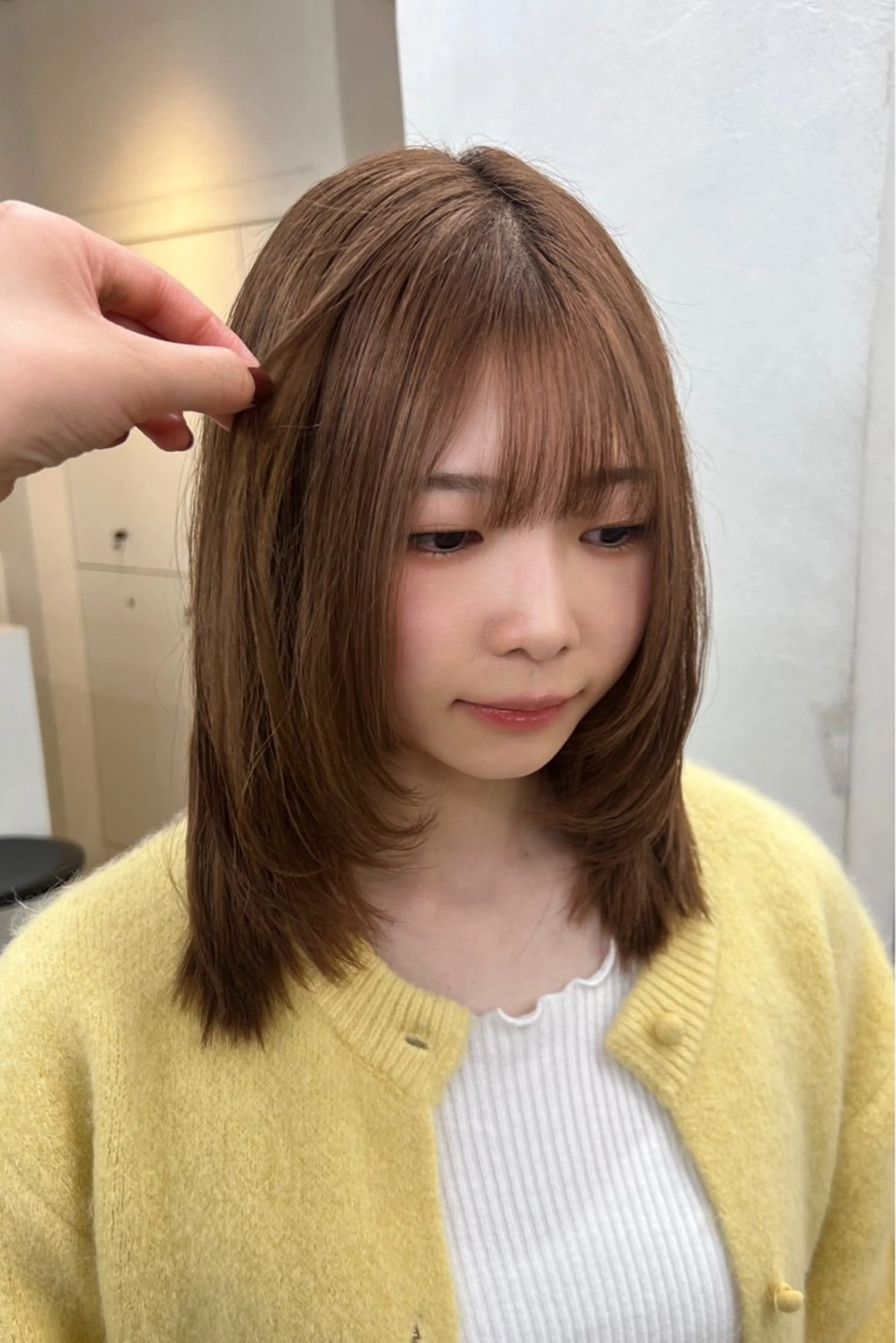 ミディアム カット ヘアカラー トリートメント 表参道/kozue/ 艶髪/髪質改善のヘアスタイル