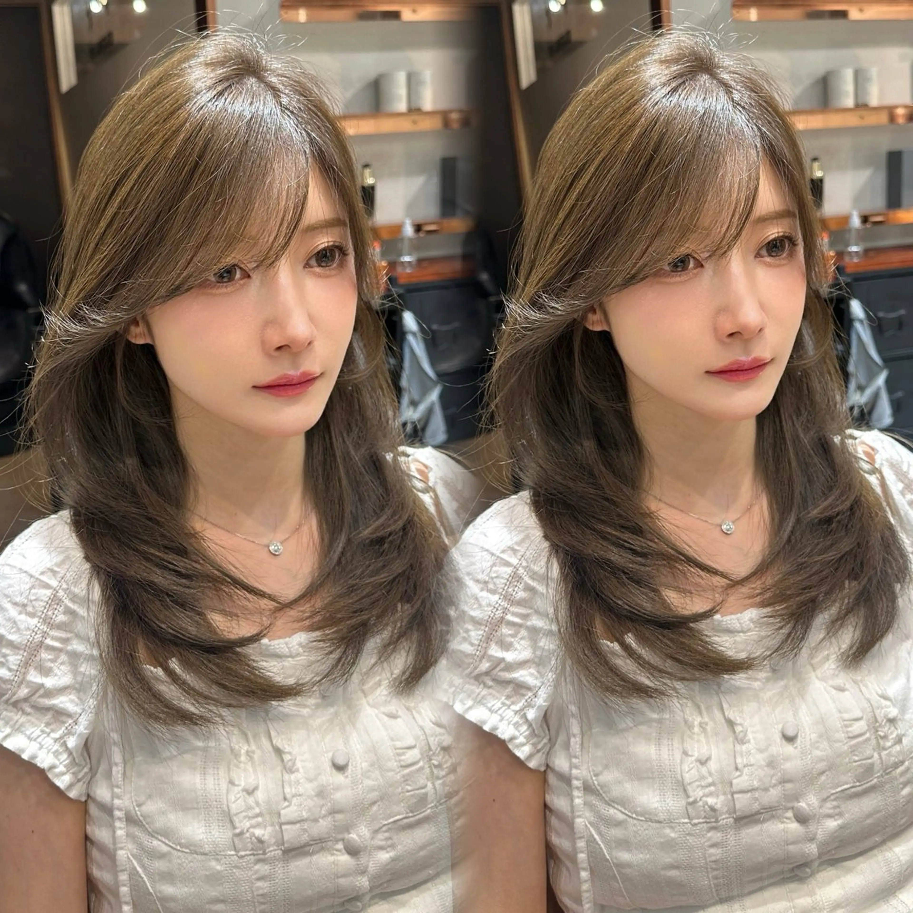 ミディアム カット ヘアカラー トリートメント 銀座副店長/レイヤー /髪質改善/田島のヘアスタイル