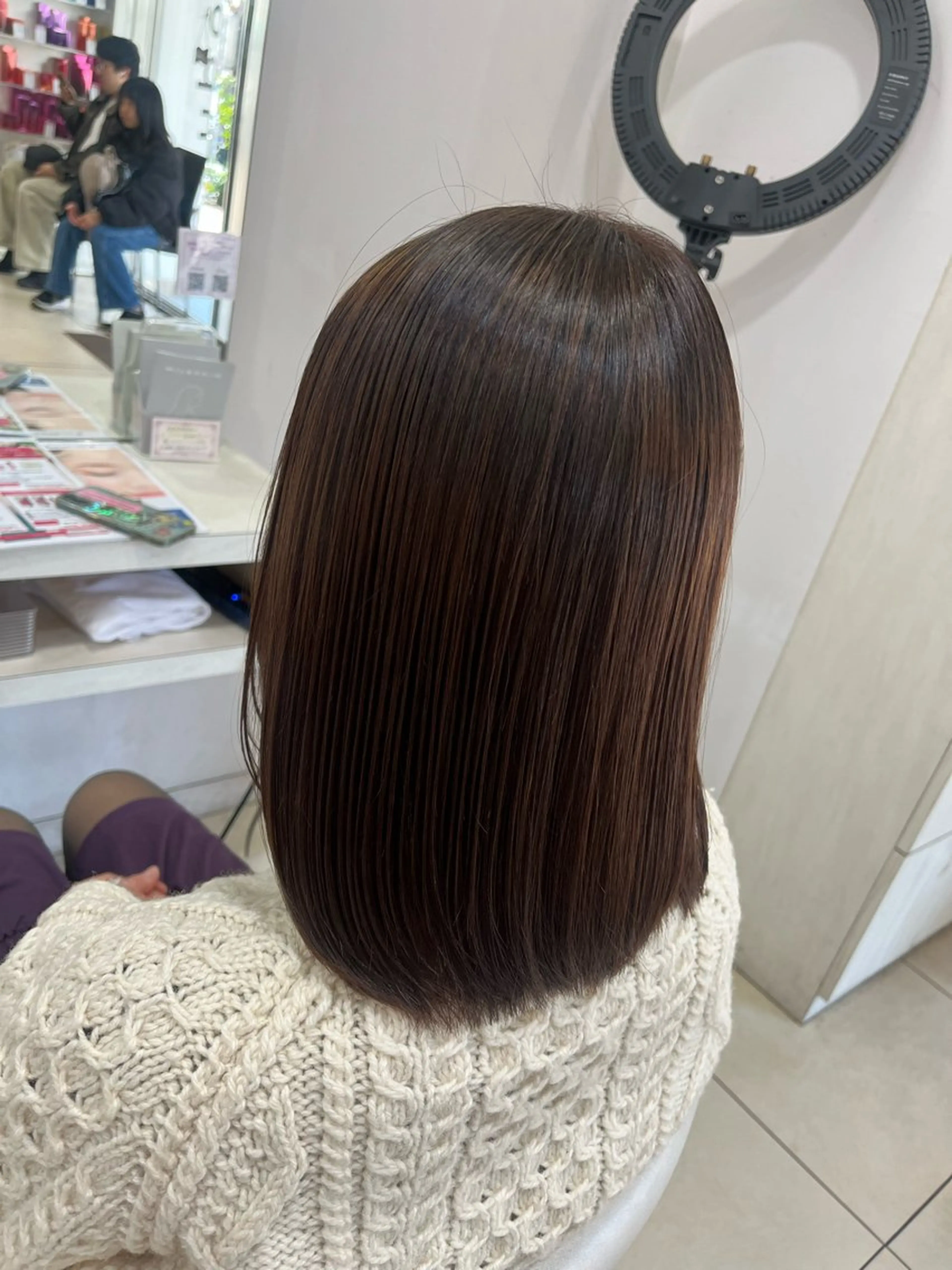 セミロング 【髪質改善カラー】 あむ·. ⟡ 🖤のヘアスタイル