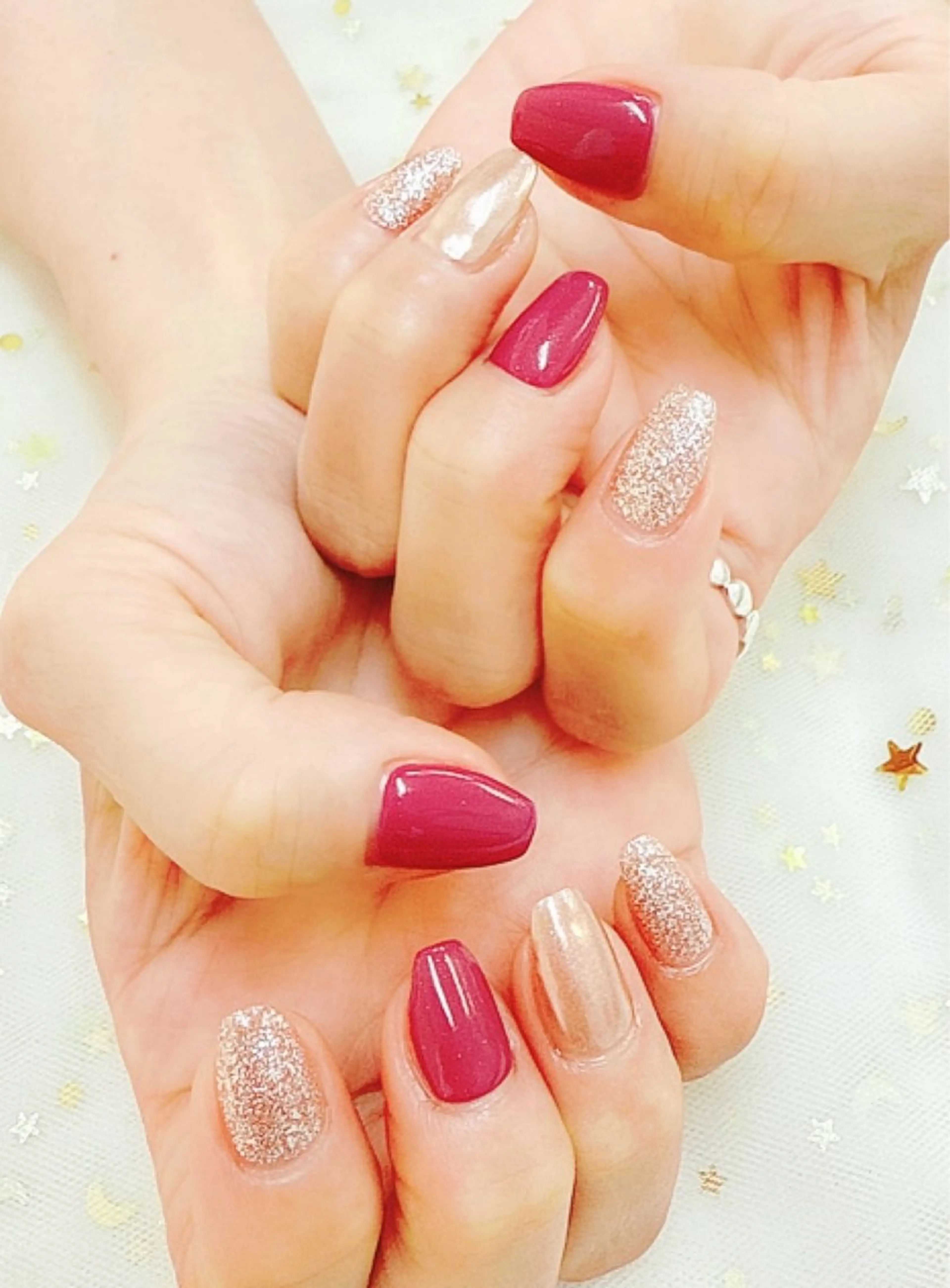 ネイル ミラーネイル ハンドネイル 上福岡 らんらんのネイルデザイン