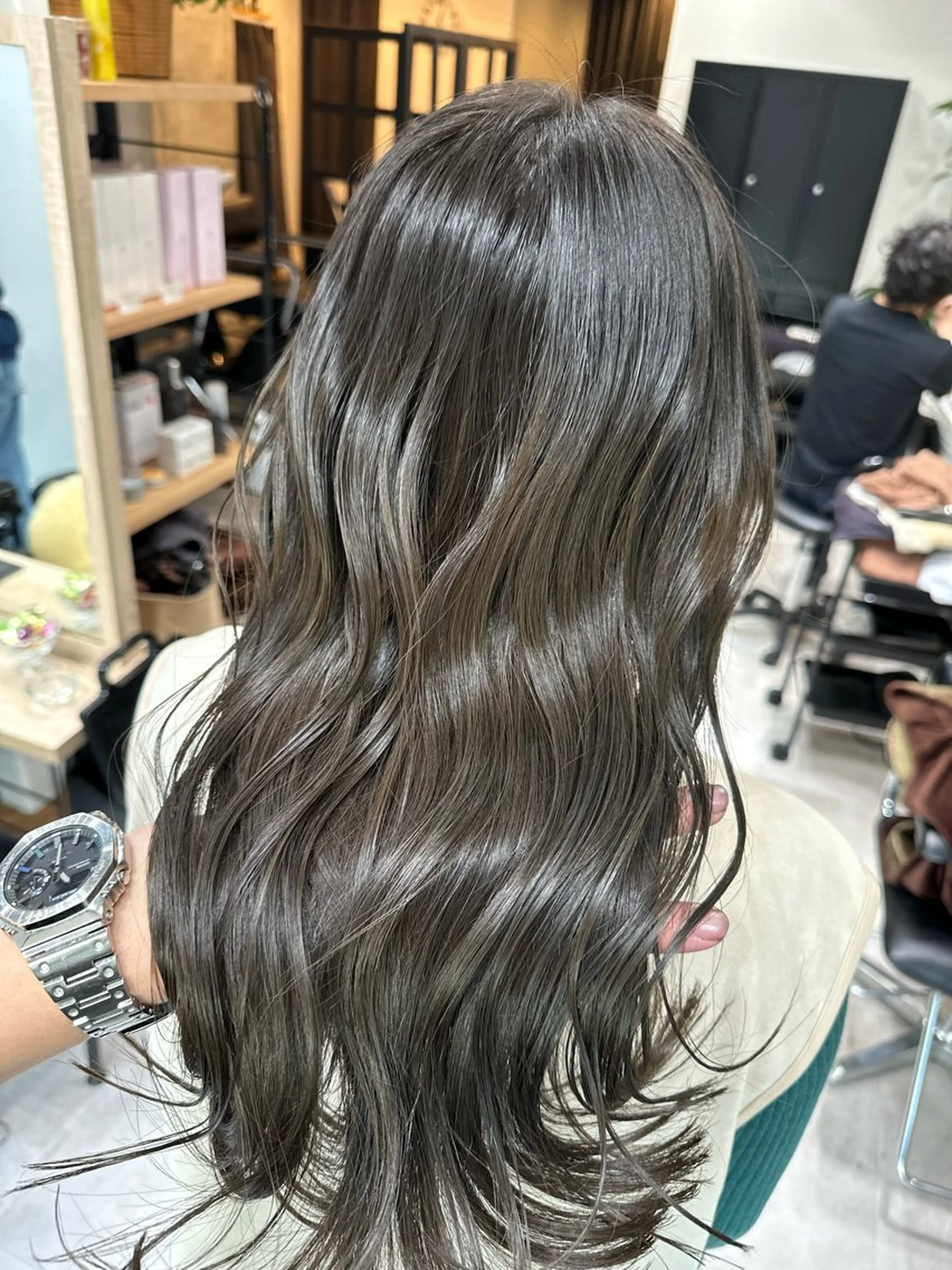 ミディアム アッシュ アッシュグレー アッシュグレージュ ✨透明感カラー/縮毛 恵比寿HAYATO✨のヘアスタイル