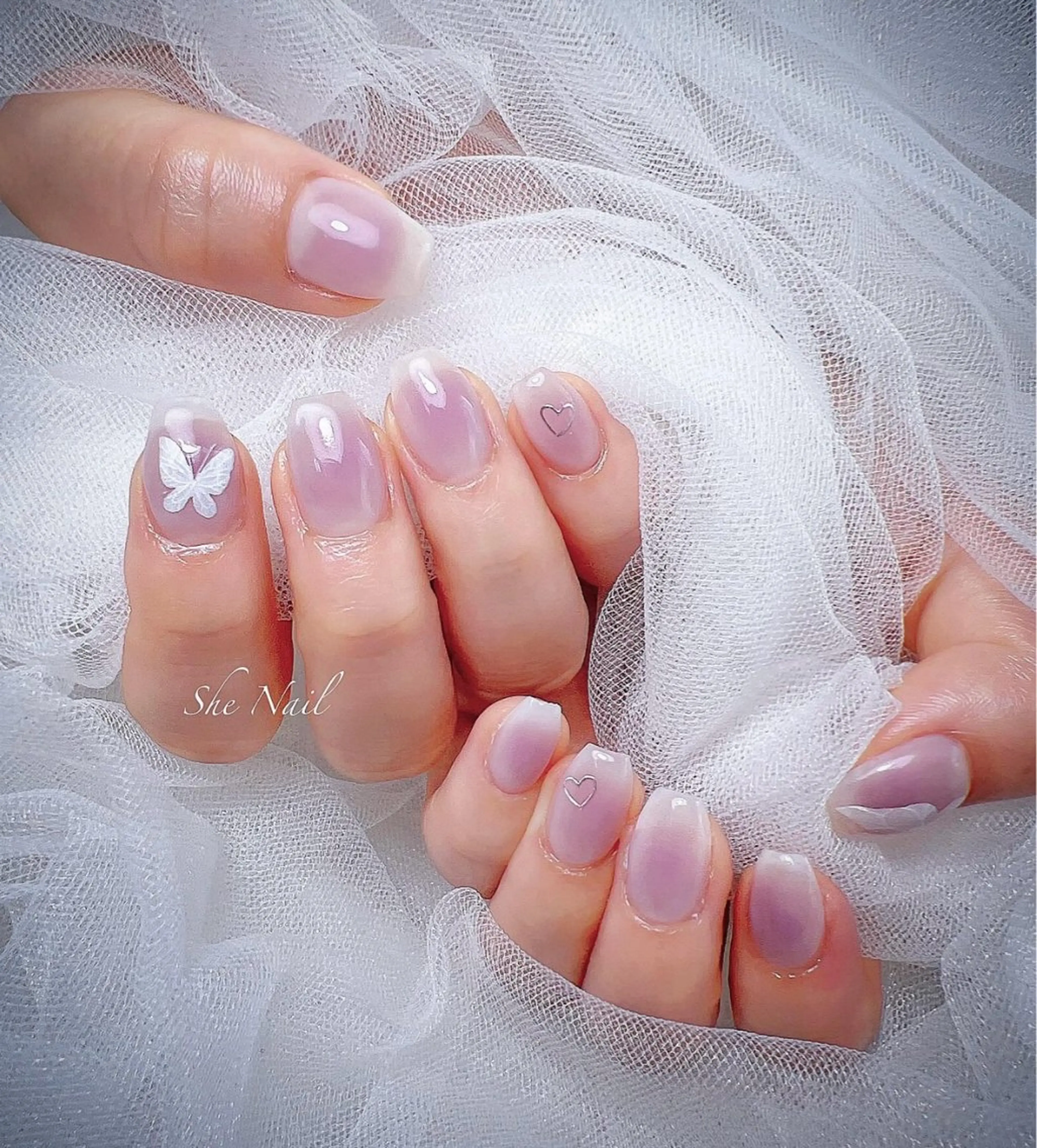 ネイル チークネイル 春ネイル ハンドネイル ISA_ BELLAのネイルデザイン