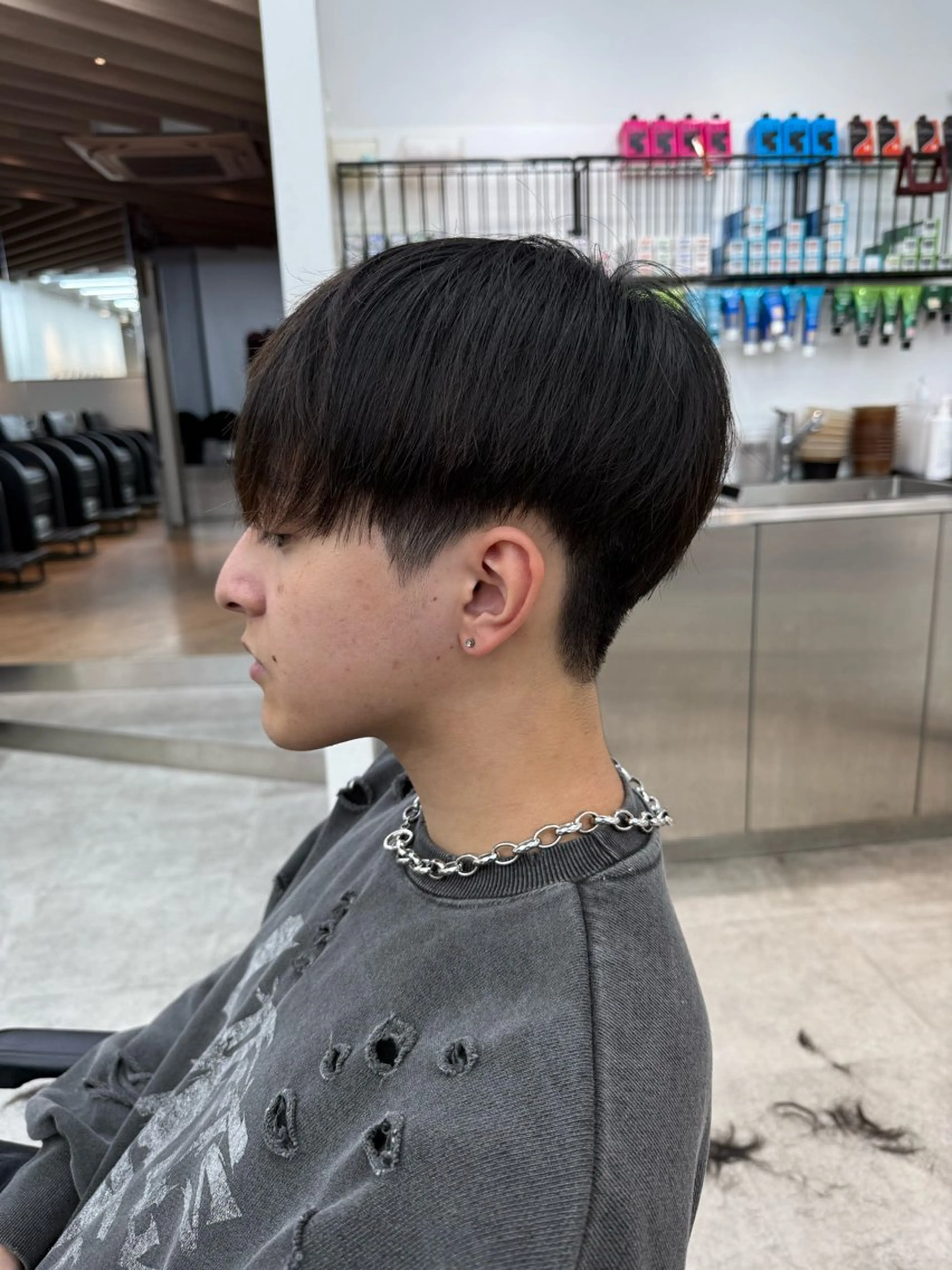 ショート カラー パーマ メンズ キッズ 栄💗レイヤーカット ｜パーマ｜haruのヘアスタイル