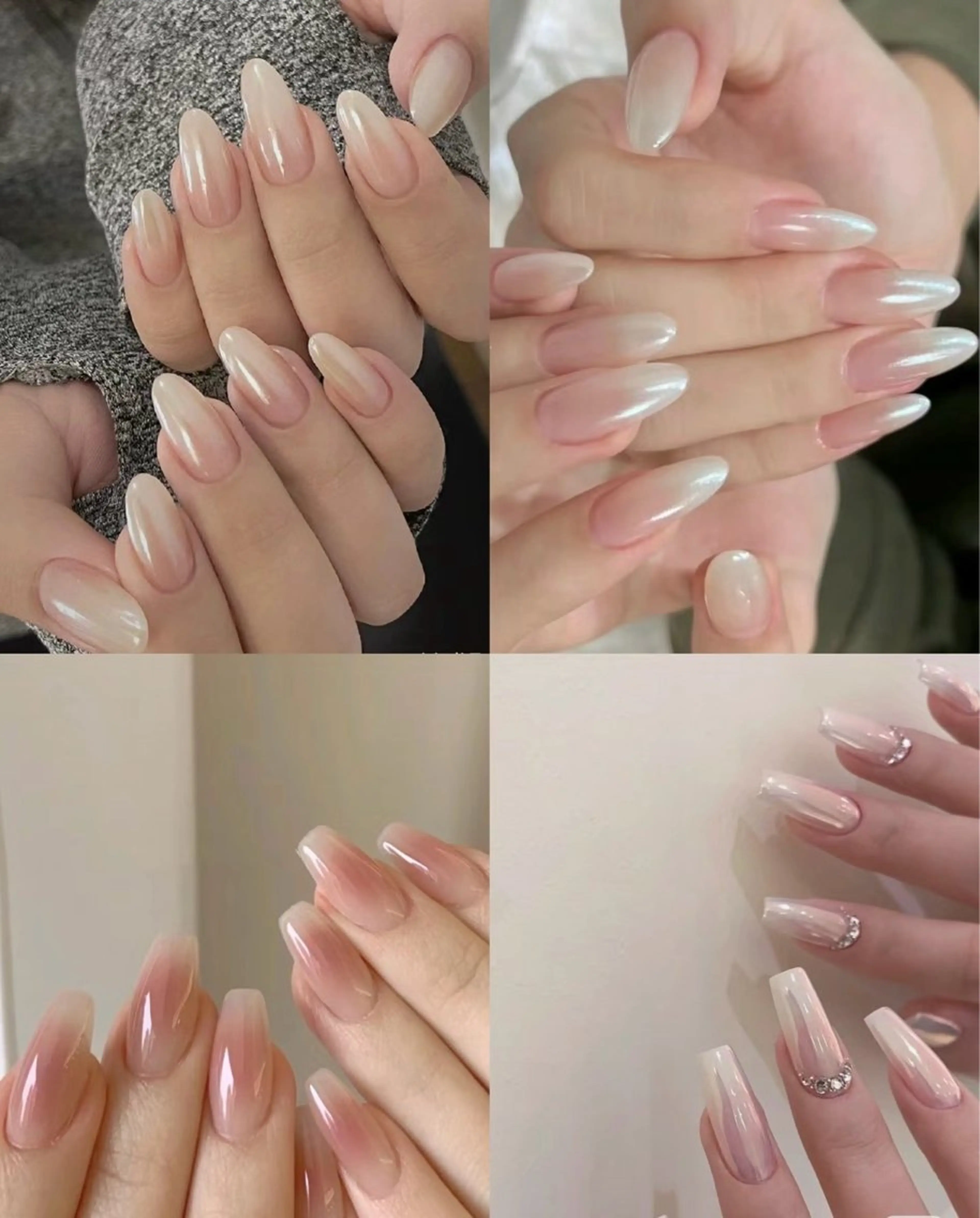 ネイル オーロラネイル リボン、ガーリー パーツ放題専門店のネイルデザイン