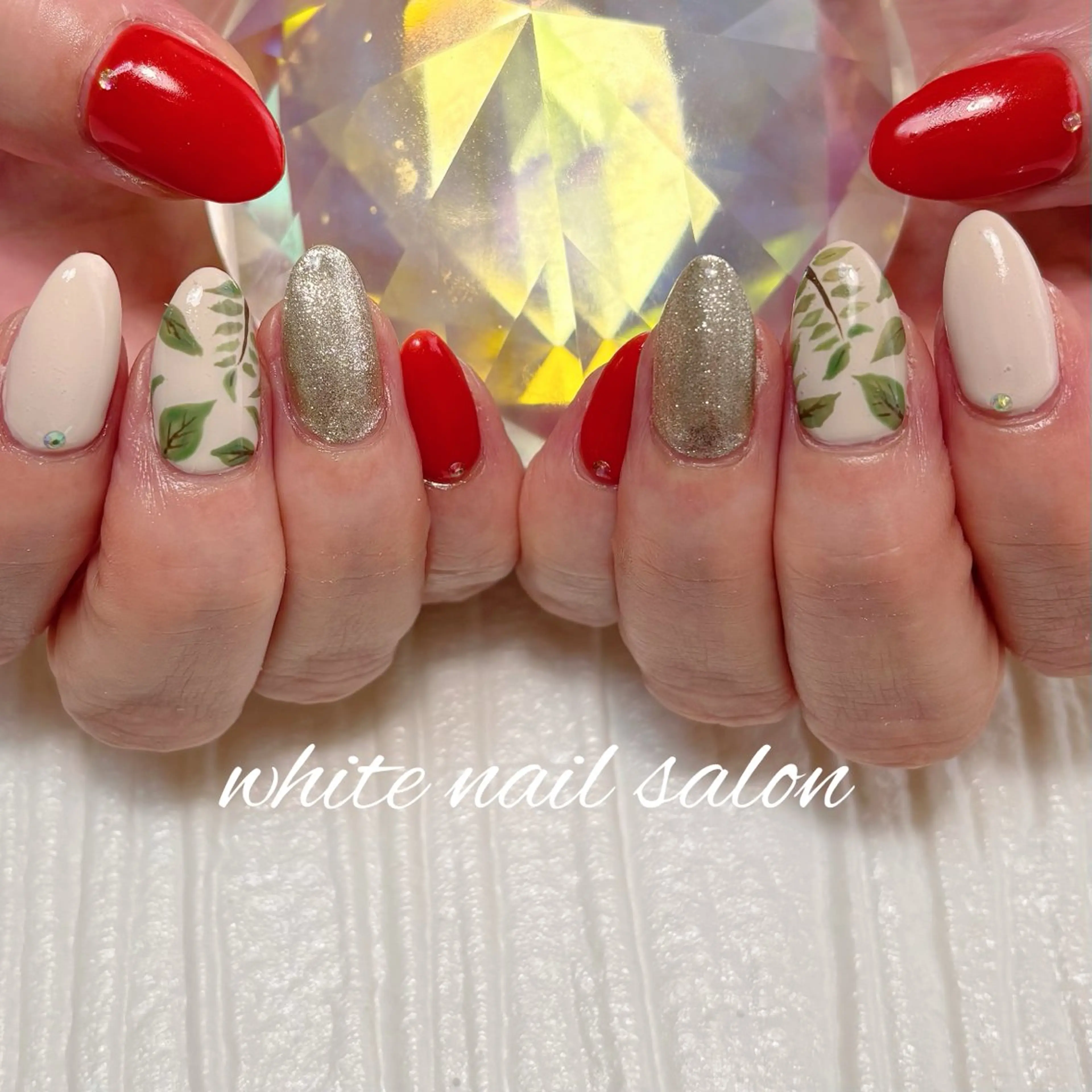 ネイル フットネイル ラメ(グリッター) ハンドネイル white nail salonのネイルデザイン