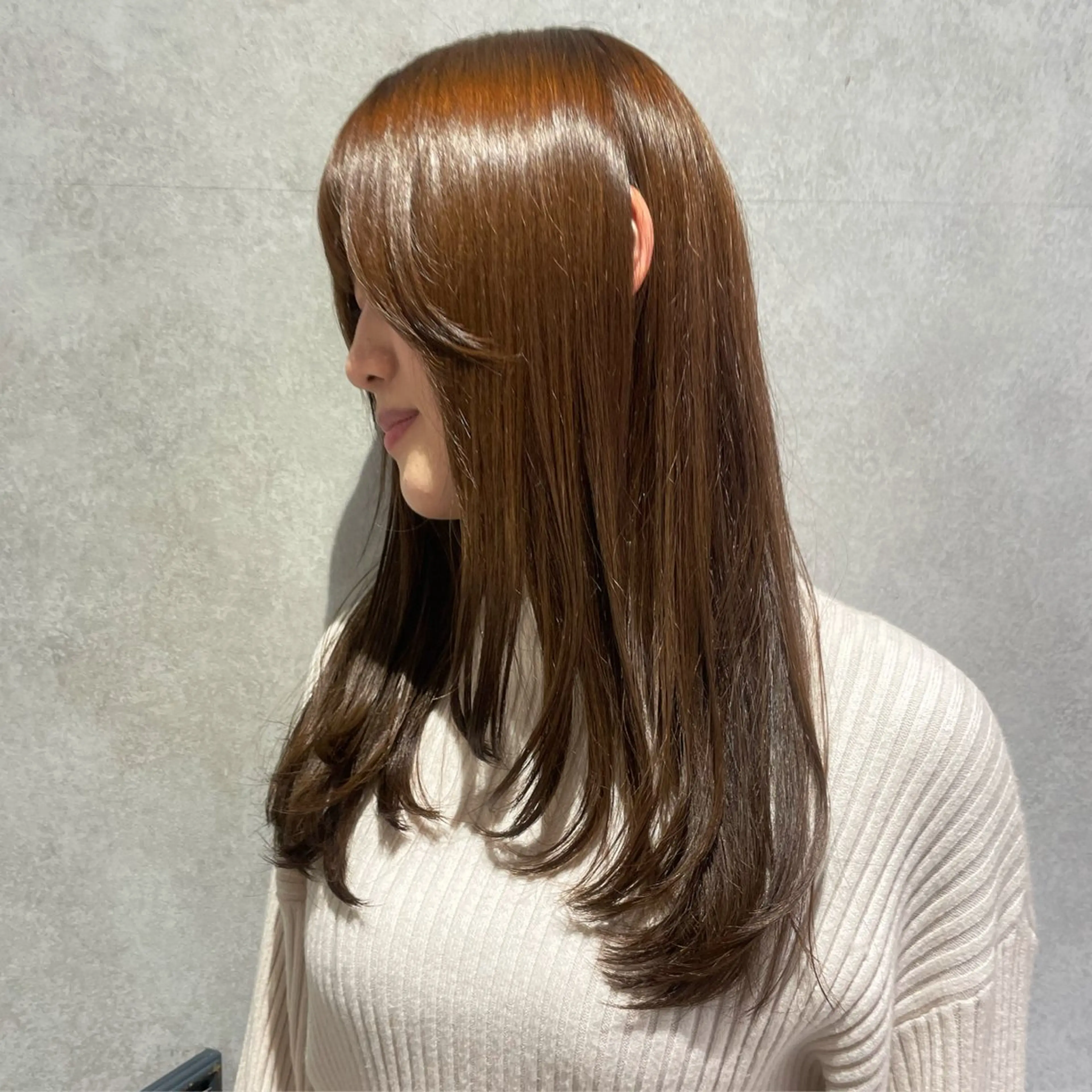 セミロング カラー yumemiレイヤー ‎✴︎ 透明感カラーのヘアスタイル