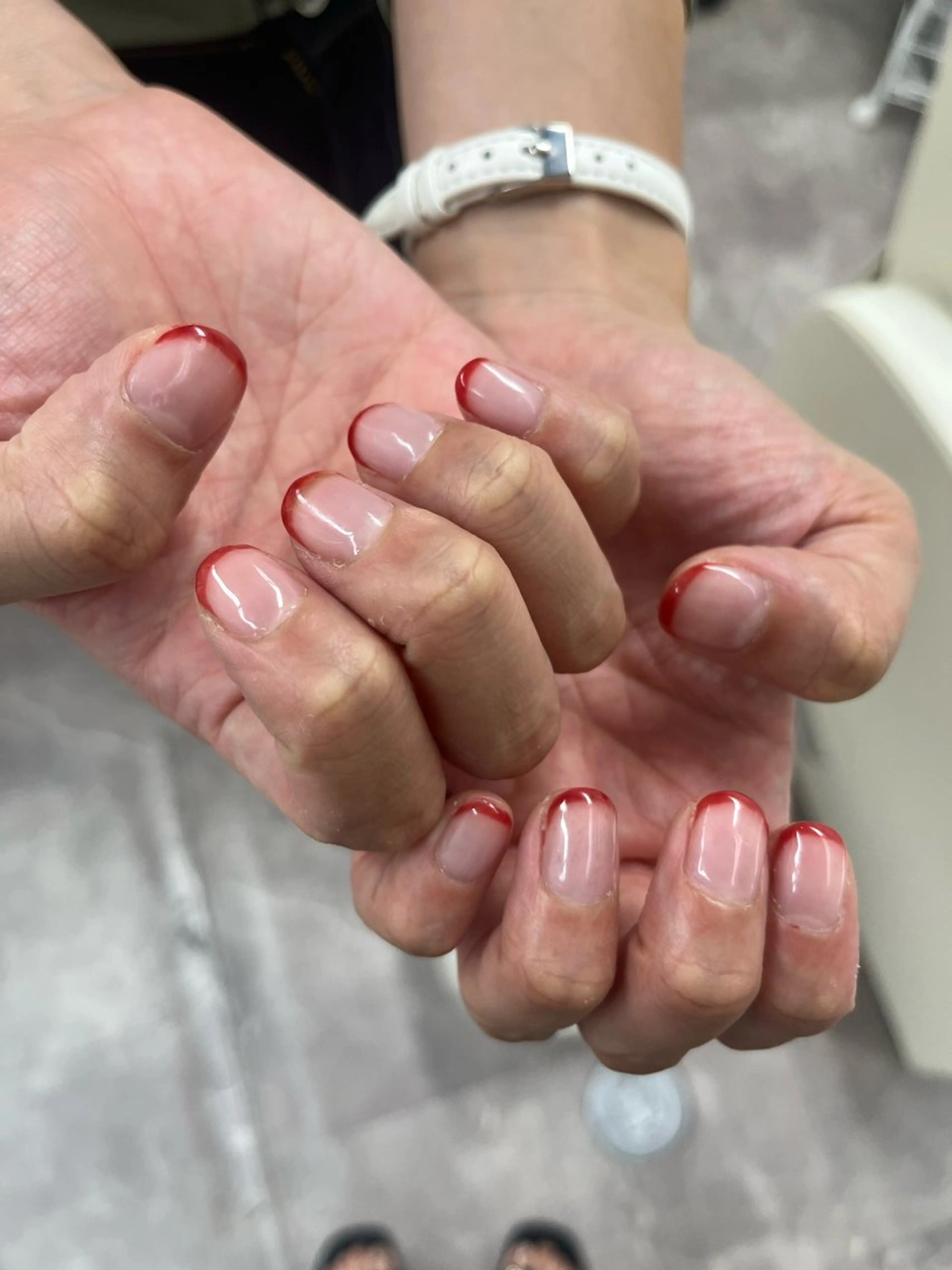 ネイル フレンチネイル ショートネイル シンプルネイル 夏ネイル chai 上本町 sakuraのネイルデザイン