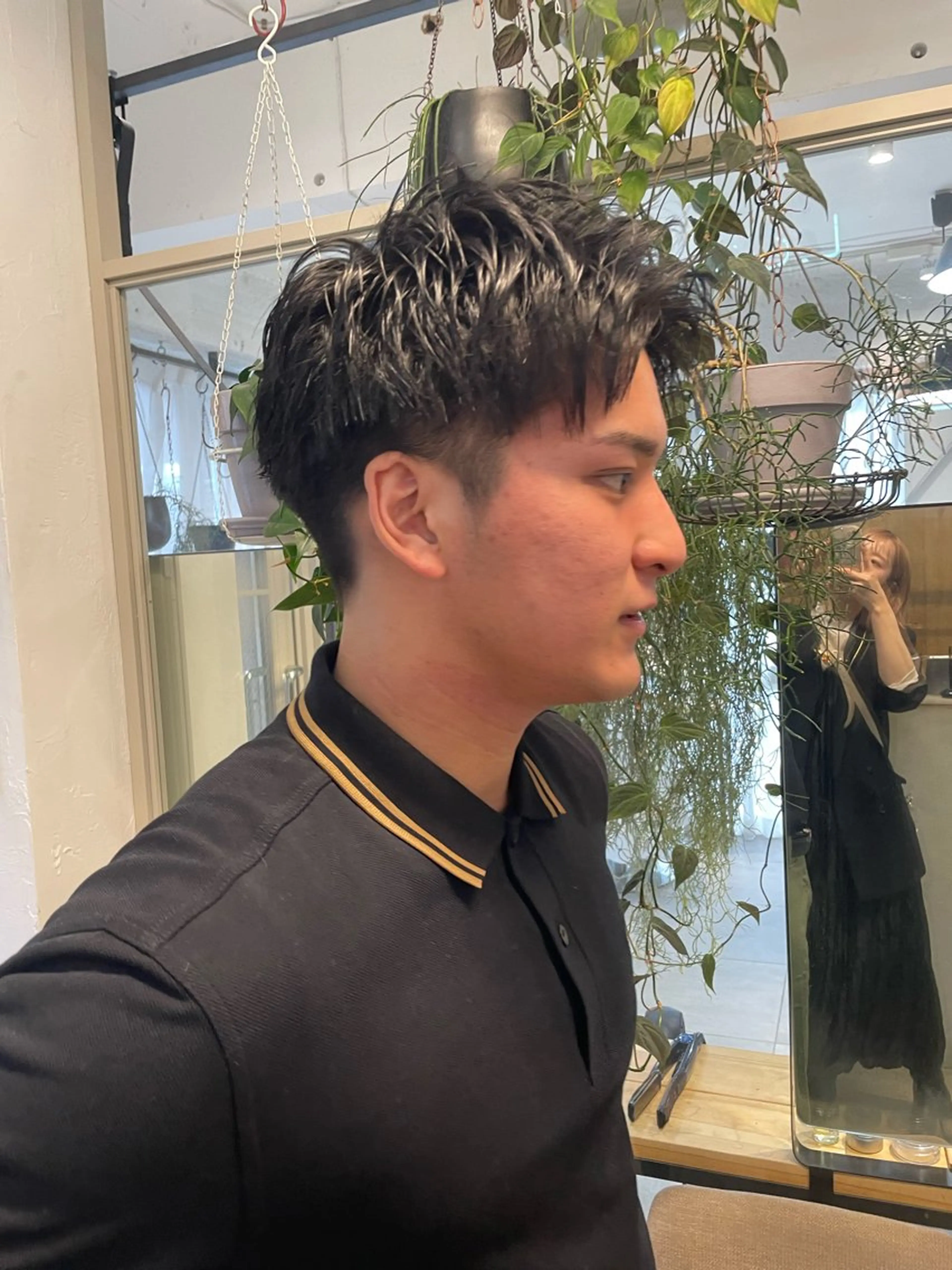 メンズ カット ヘッドスパ ミルクティー× グレージュMOMOのヘアスタイル