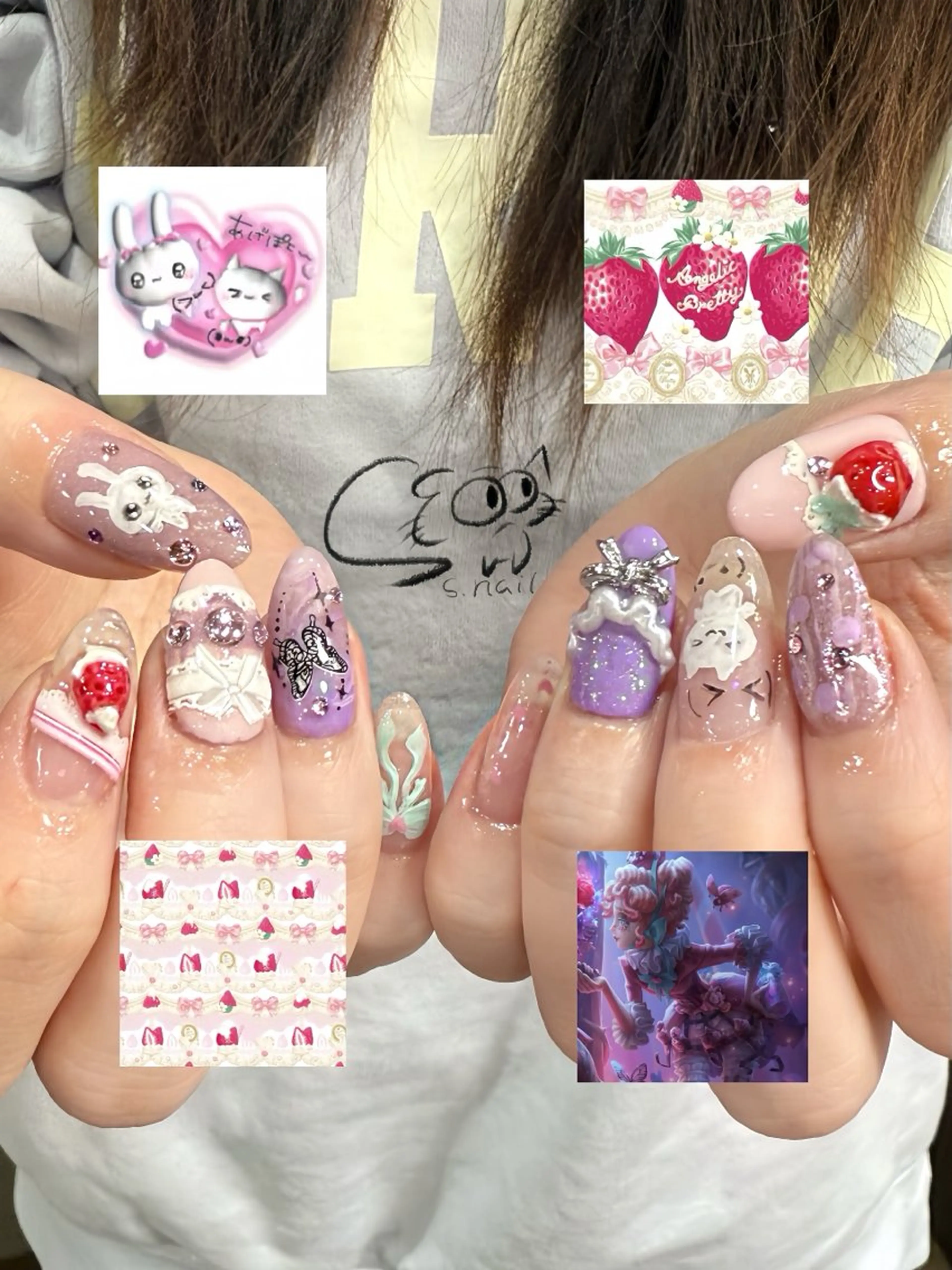 ネイル チークネイル フレンチネイル グラデーション マグネットネイル ワンカラーネイル S.nail _のネイルデザイン