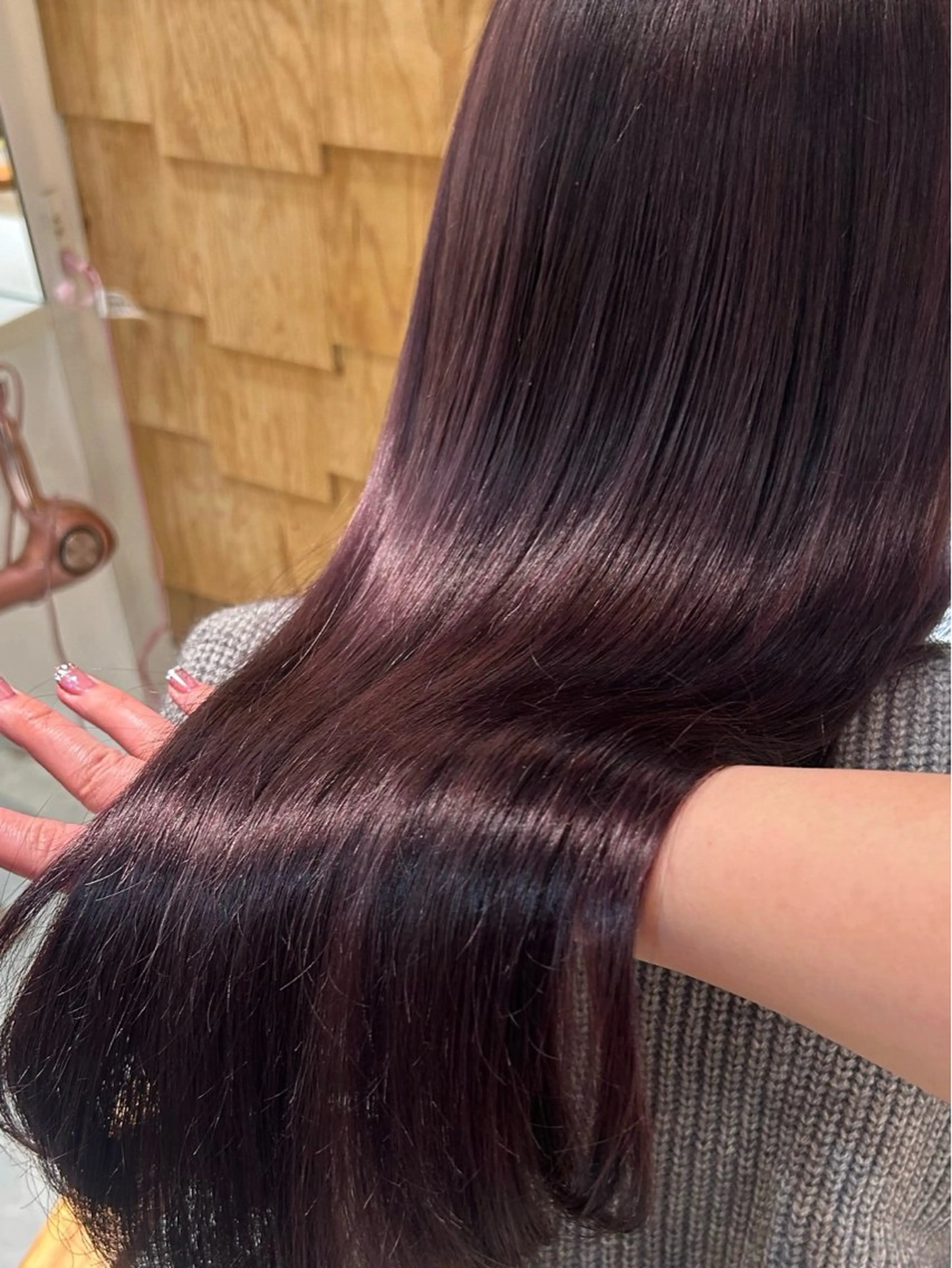 セミロング カラー パーマ カット ヘアカラー レイヤー/透明感/ ブリーチなし/わかなのヘアスタイル