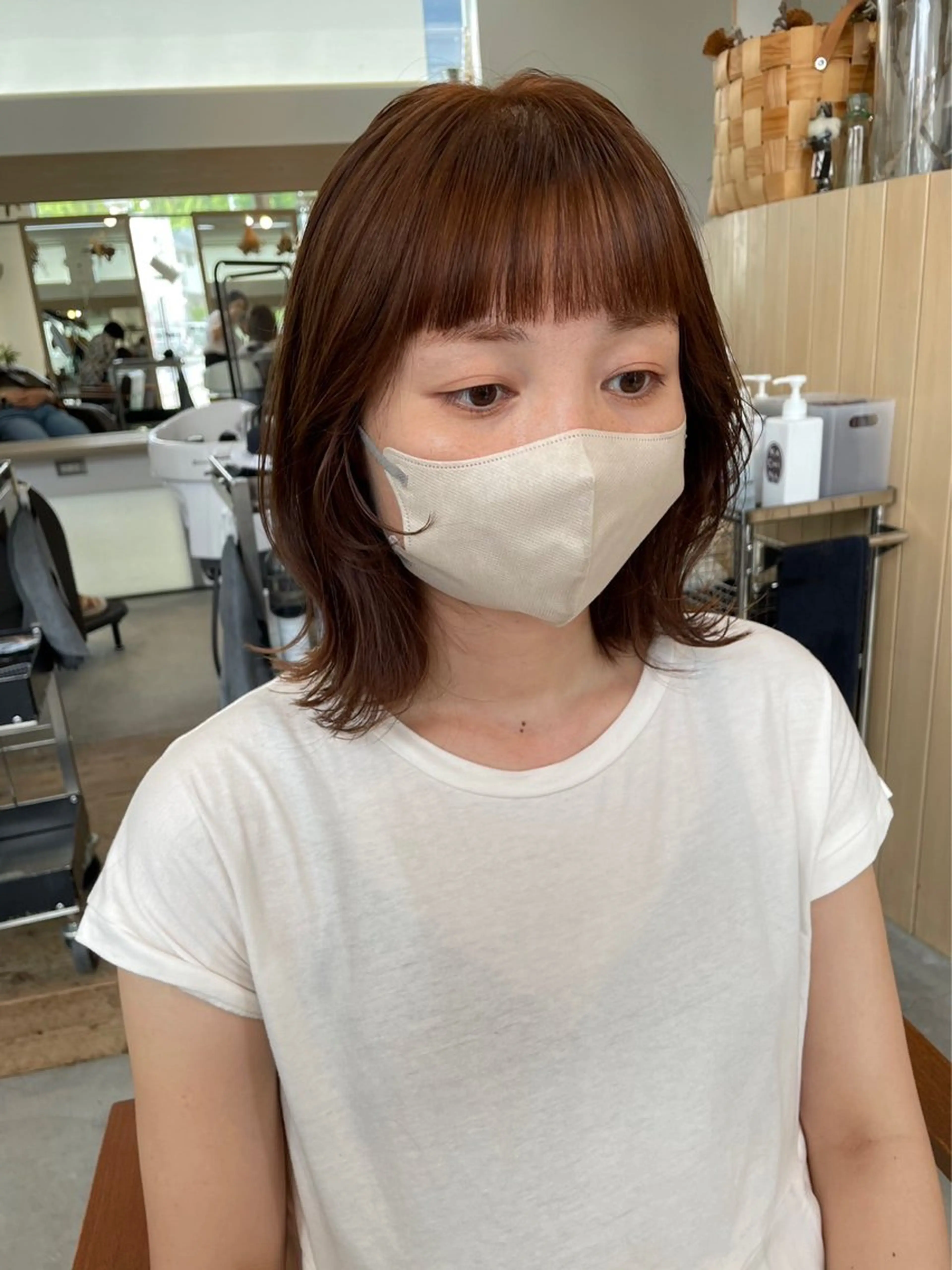 ミディアム カット ヘアカラー トリートメント 綿貫 美雪のヘアスタイル