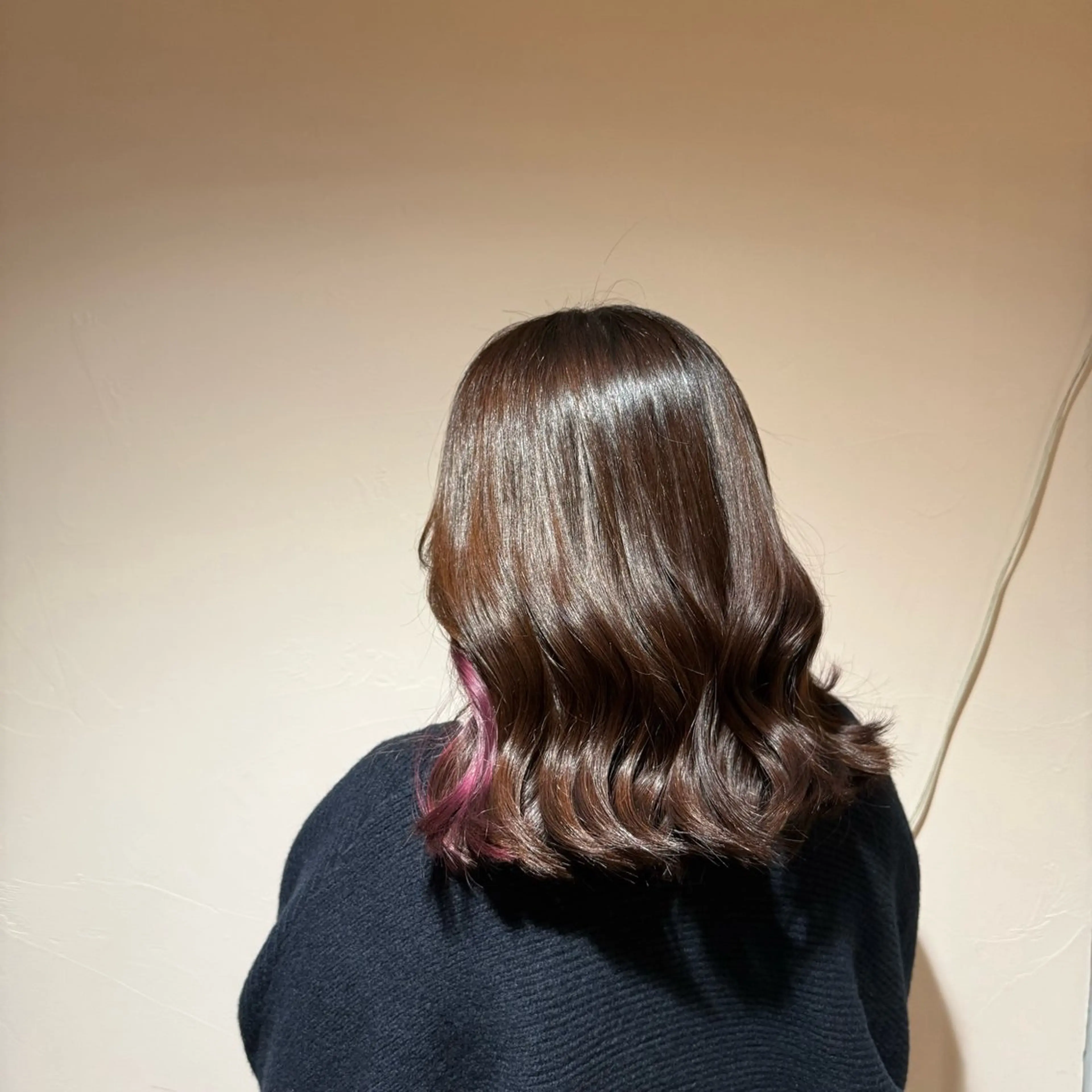 ミディアム カラー ベージュカラー ピンクカラー ピンクパープル パープルカラー ✵ ✯MOMOKA✯ ✵のヘアスタイル