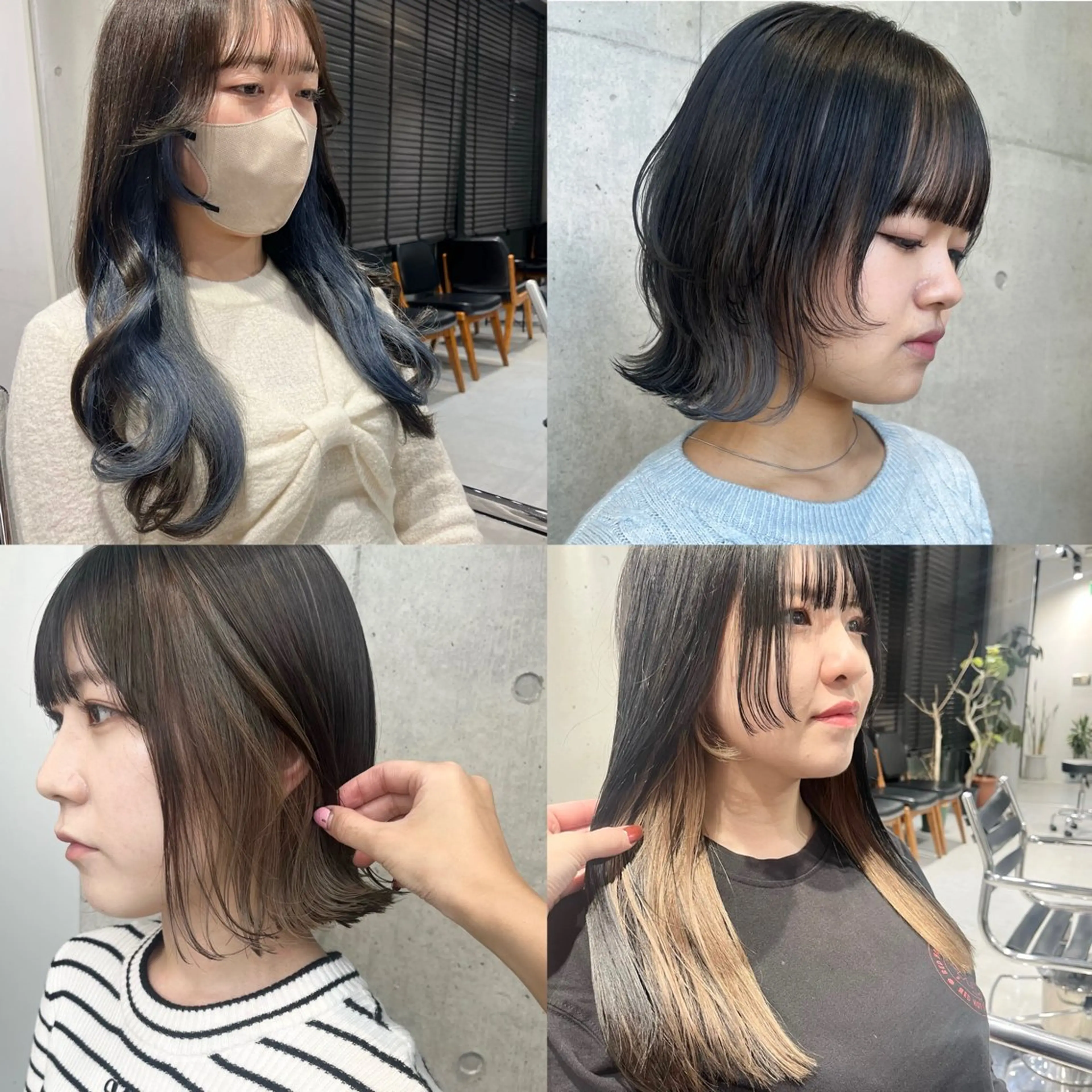 セミロング カラー パーマ ヘアアレンジ カット ヘアカラー 透明感/オリーブ/ グレージュ/YUKAのヘアスタイル