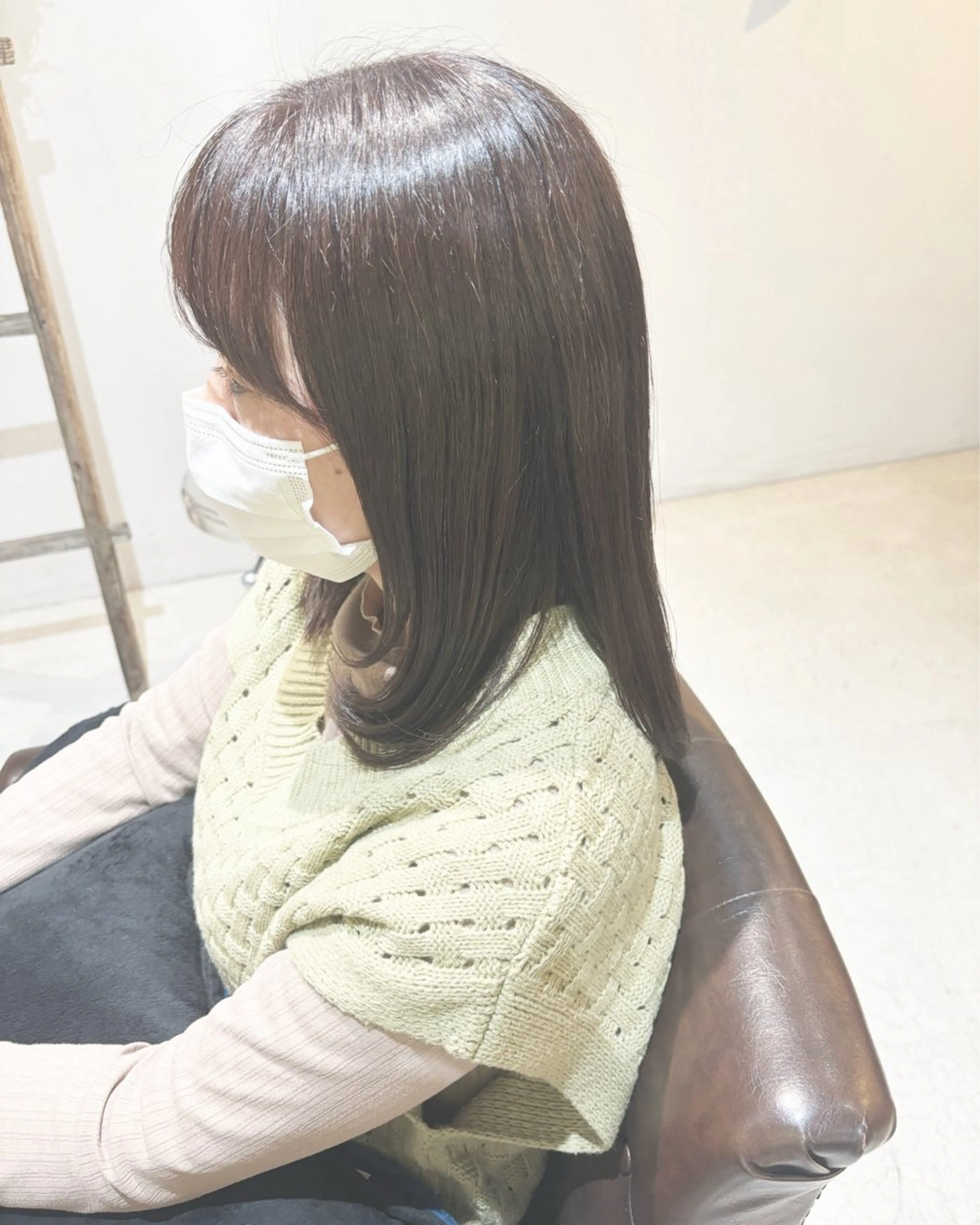 ミディアム 顔まわりレイヤー 顔周りカット レイヤーカット 竹内 えりこのヘアスタイル