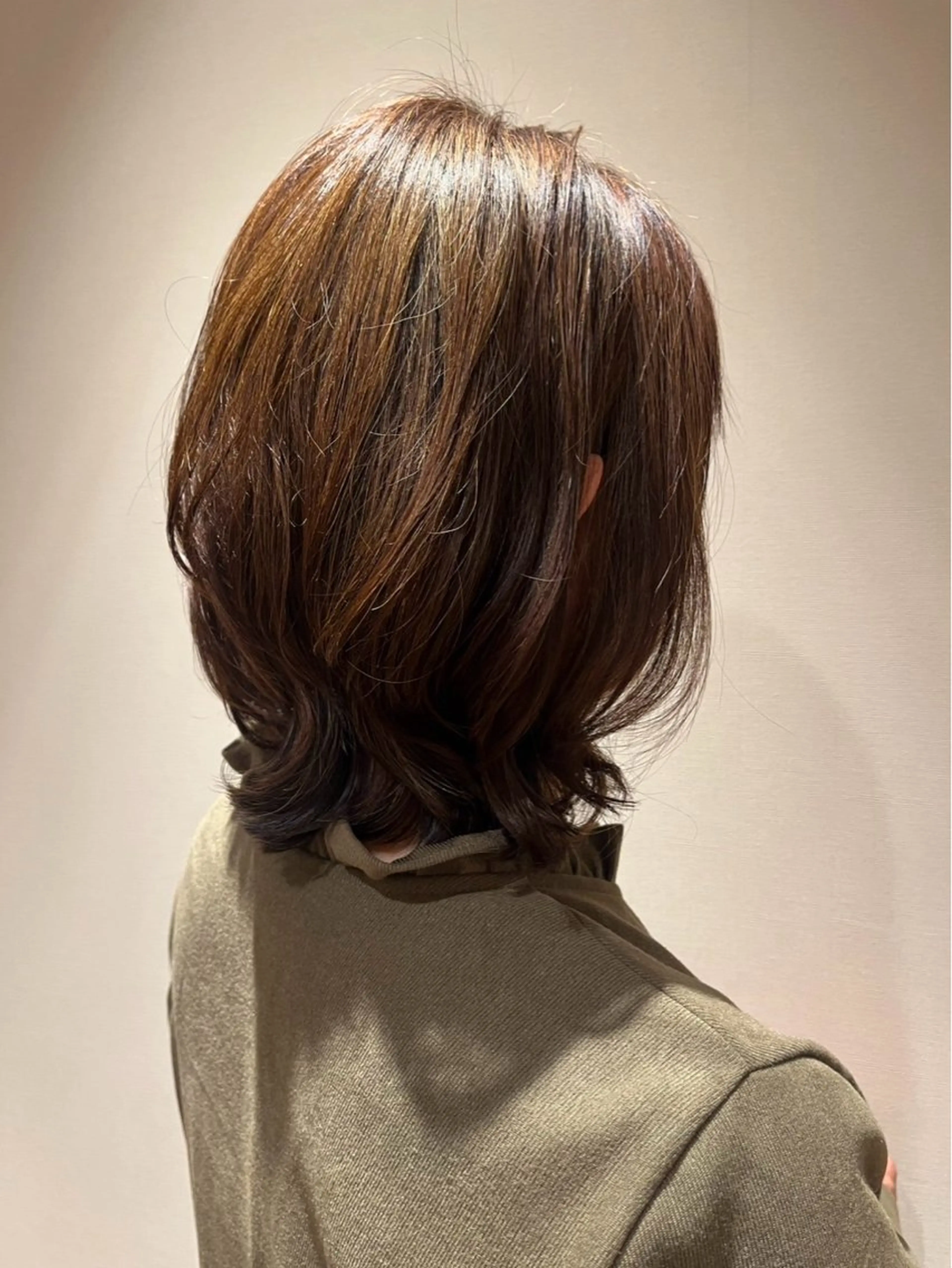 ミディアム パーマ カット パーマ トリートメント 韓国風パーマ❁ fu-ka❁艶カラーのヘアスタイル