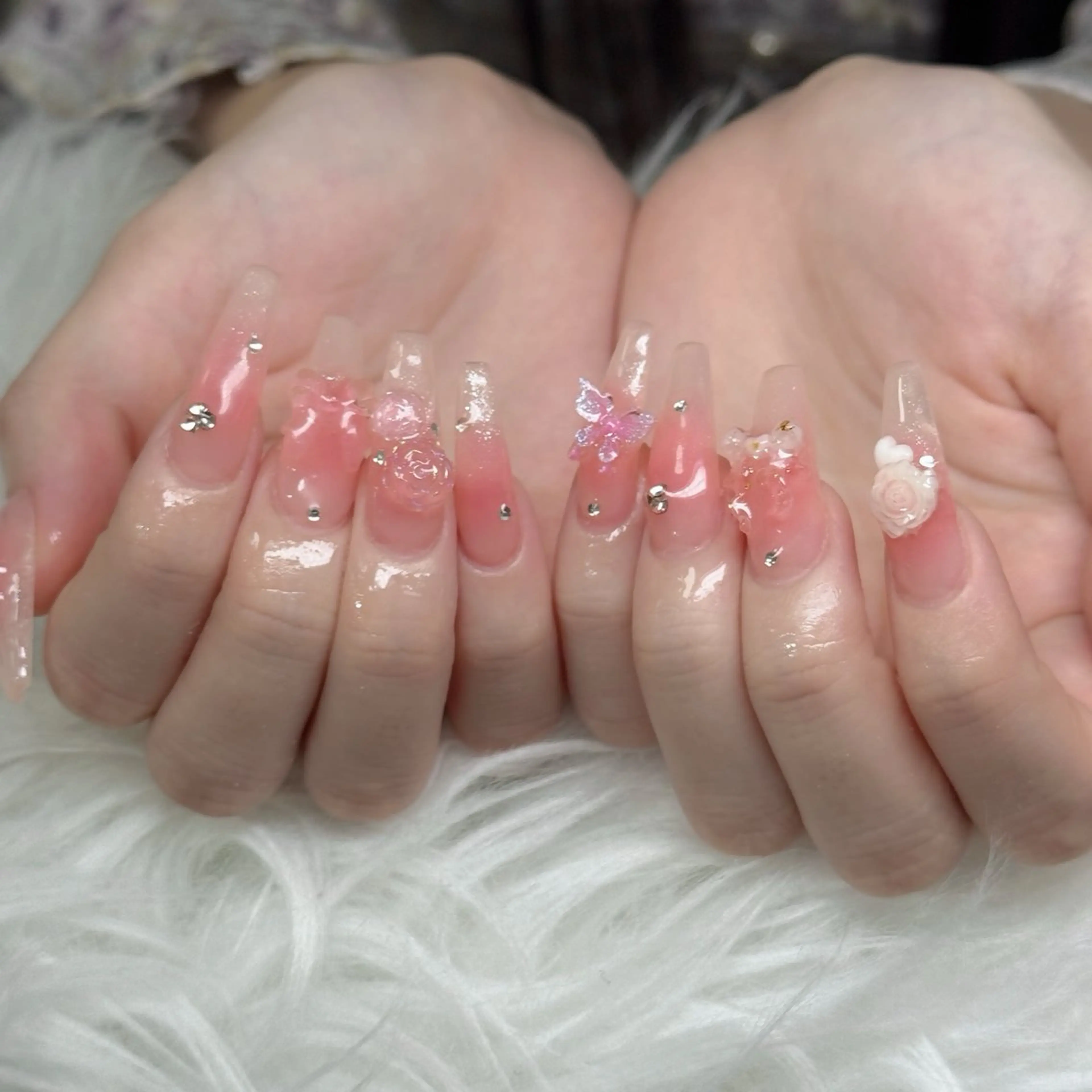 ネイル フットネイル フレンチネイル グラデーション 韓国ネイル ロングネイル ハンドネイル Hani Nail Salonのネイルデザイン