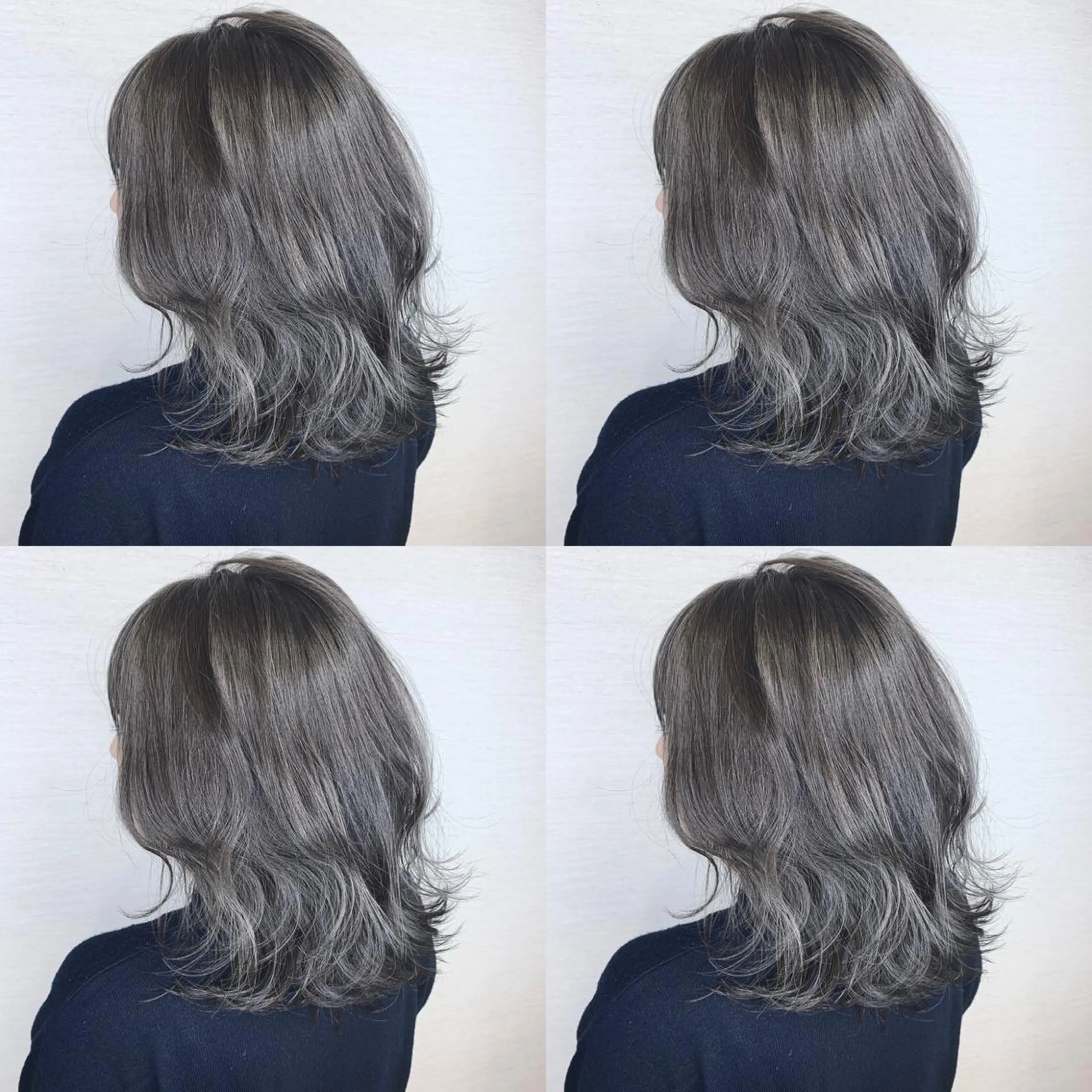 ミディアム カラー 韓国レイヤーカット/ ダブルカラーのヘアスタイル