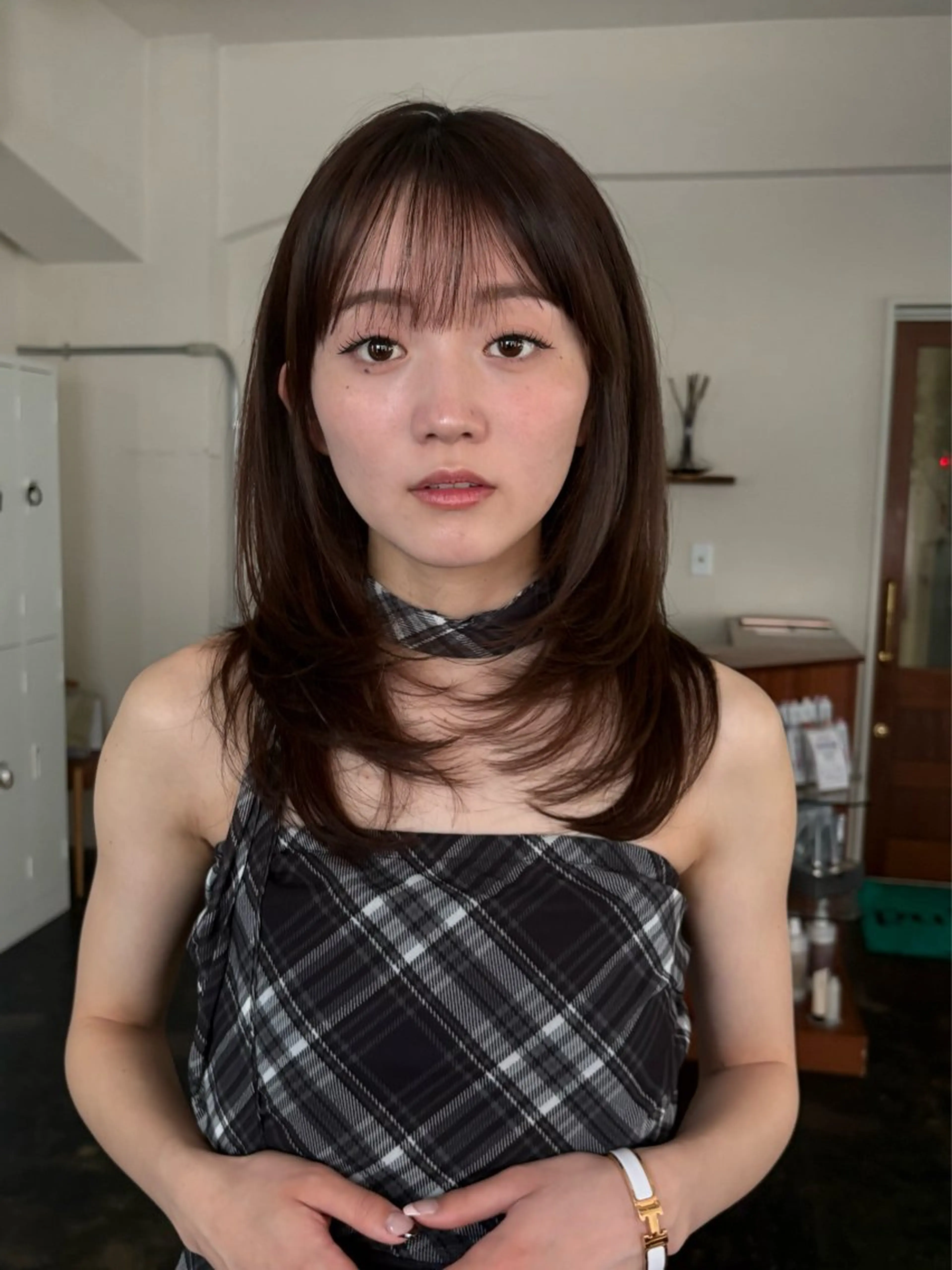 ミディアム ヘアカラー トリートメント レイヤー/顔周り/ 透明感/ののか💞のヘアスタイル