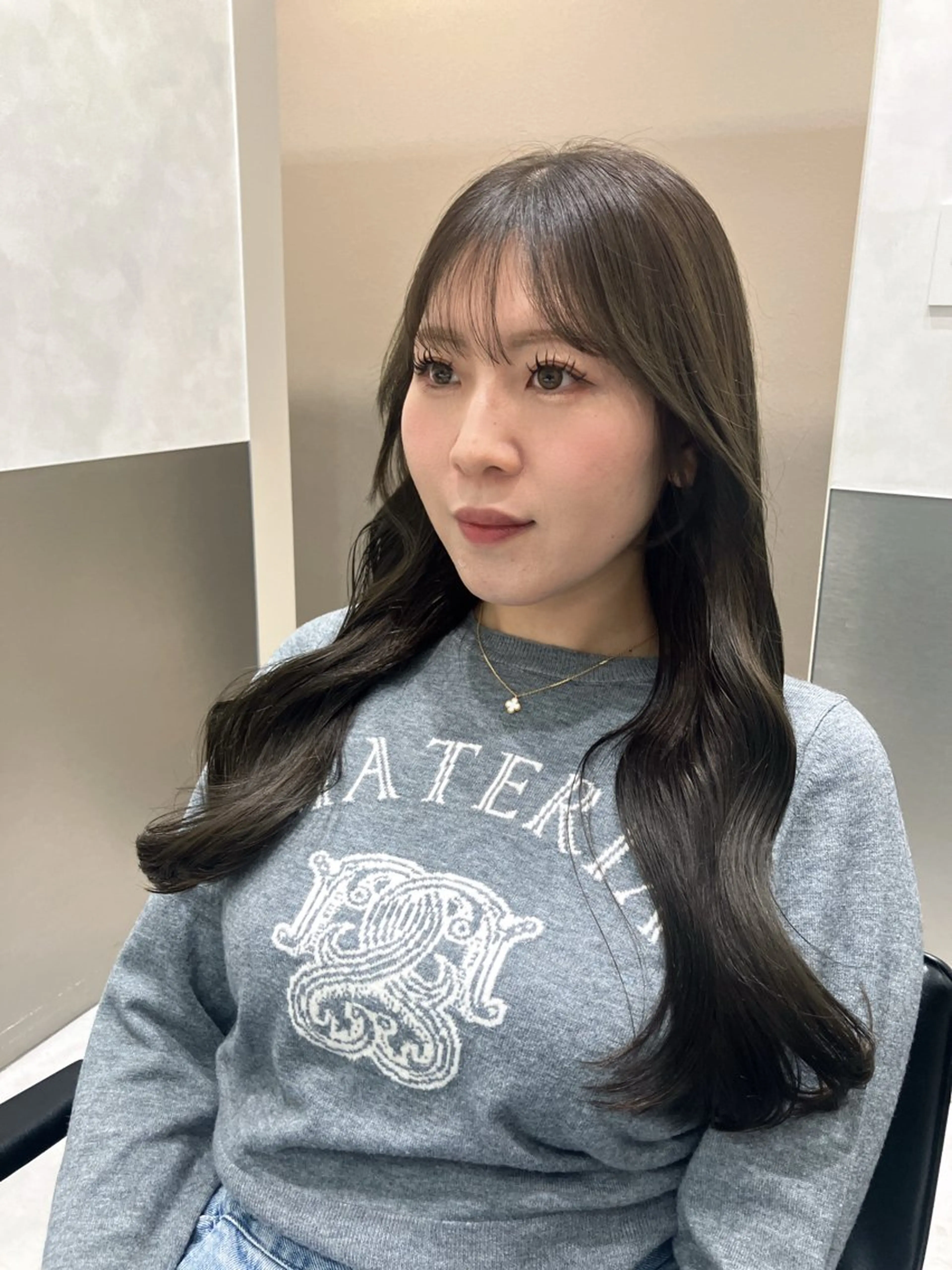 ロング カラー カット ヘアカラー トリートメント 💖ブリーチなし透明 感💖ASAHIのヘアスタイル