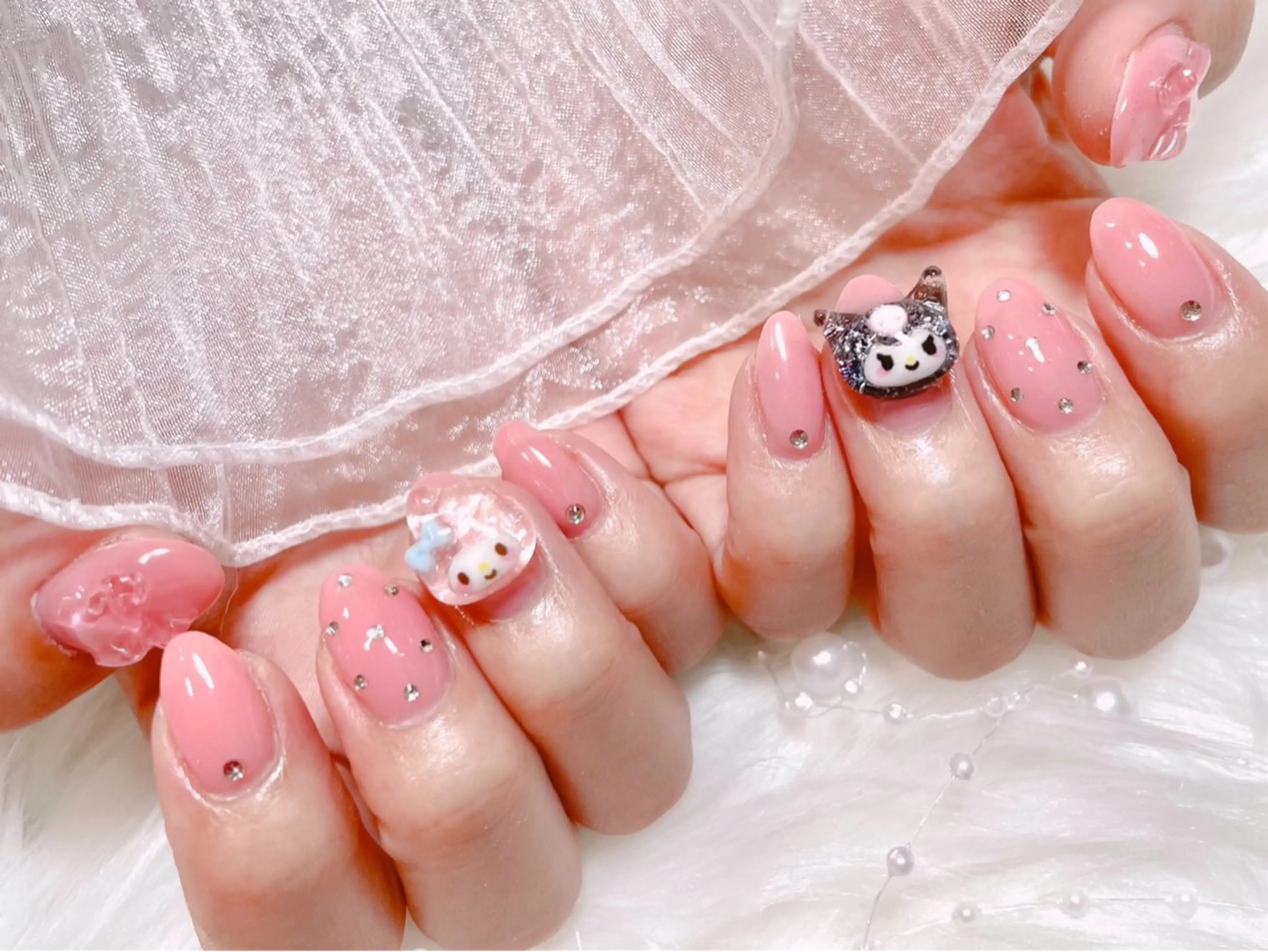 ネイル ジェルネイル パラジェル ワンホンネイル ハンドネイル ゆりか ジョアアンジェ福島のネイルデザイン