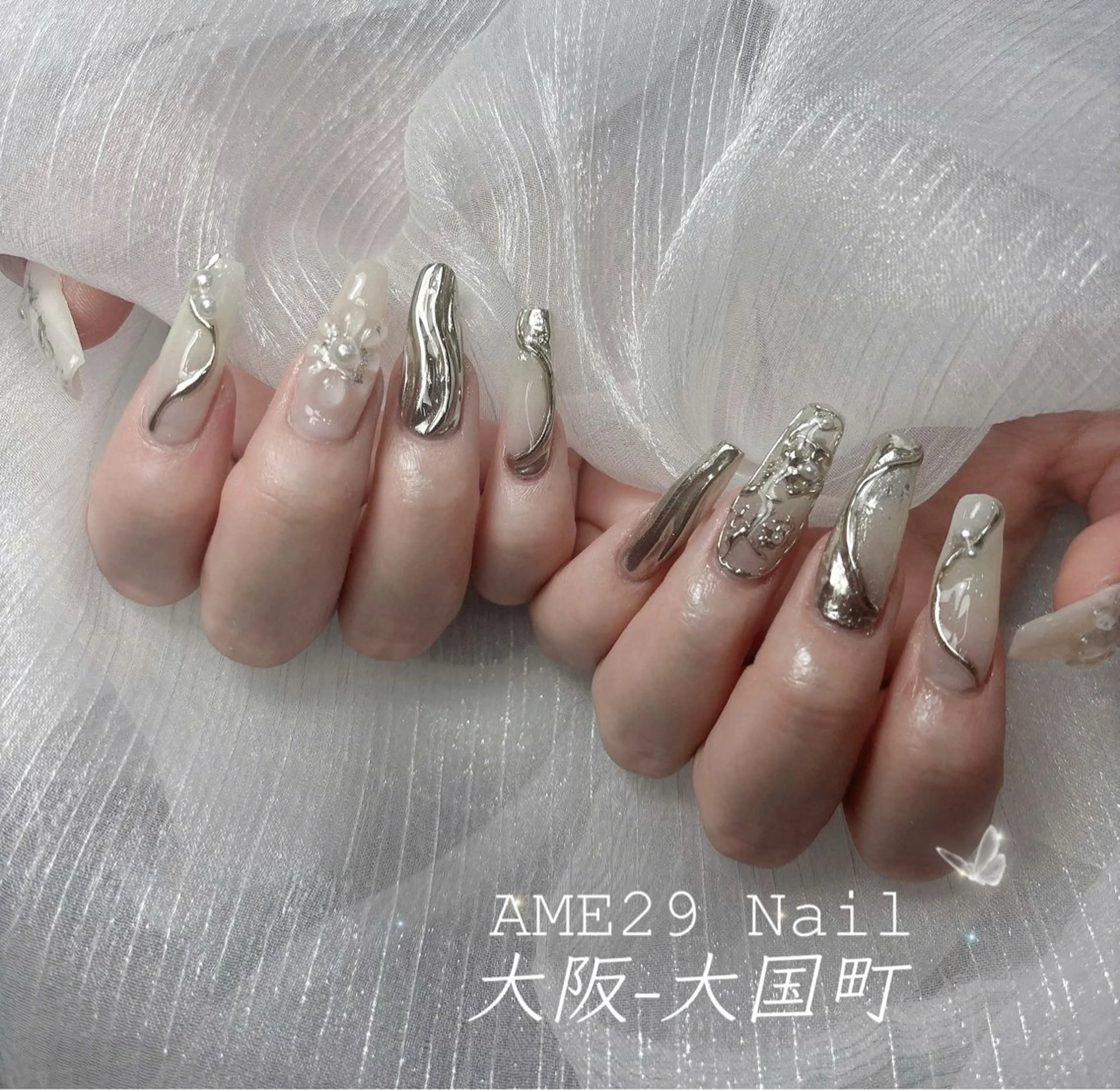ロング AME29 Nail ネイルサロンのネイルデザイン