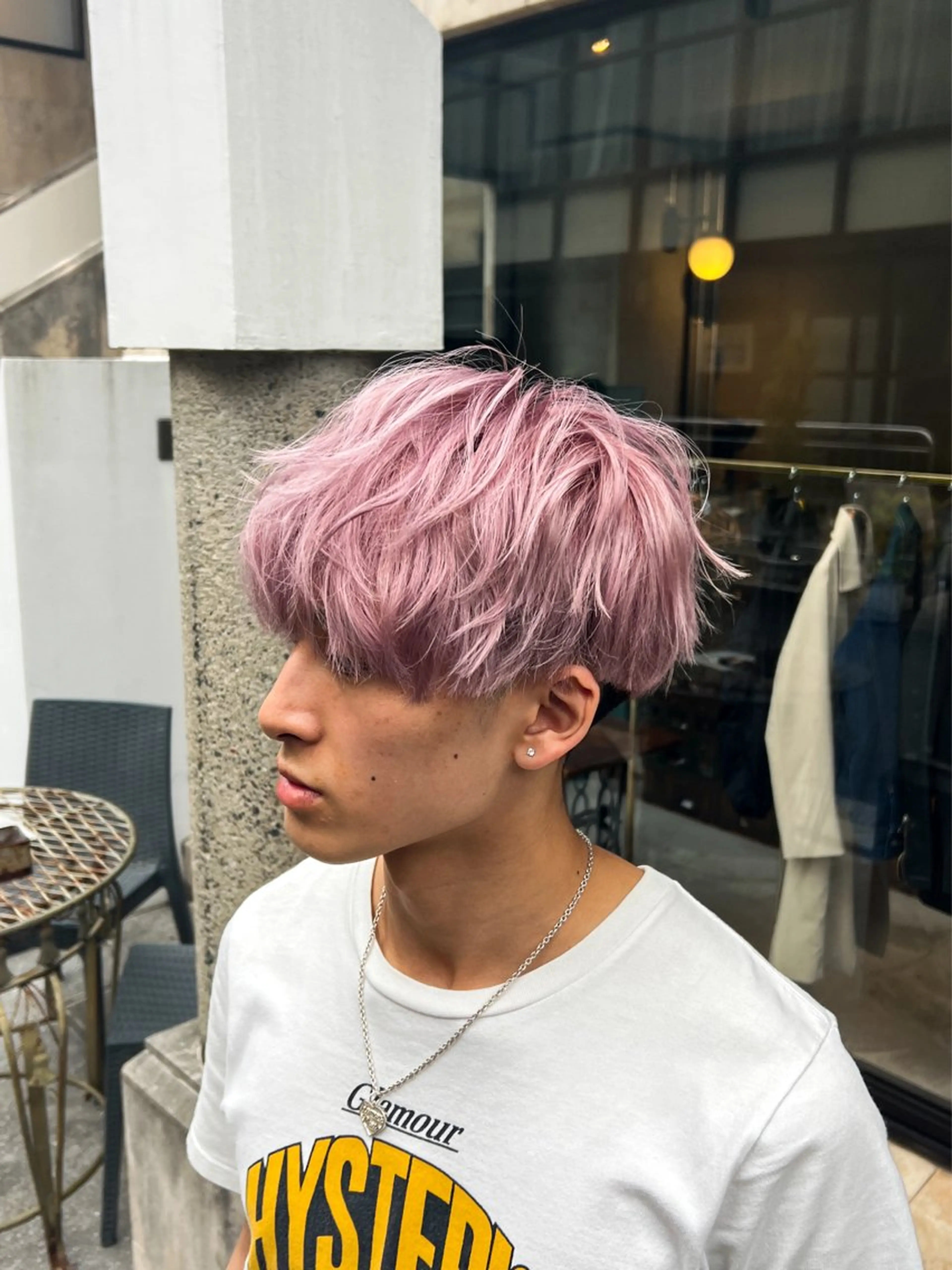 ショート カラー ヘアアレンジ メンズ メンズブリーチ ブリーチ 透明感カラー ピンクカラー カット ヘアカラー トリートメント レイヤー/艶髪矯正 🪐takushiのヘアスタイル