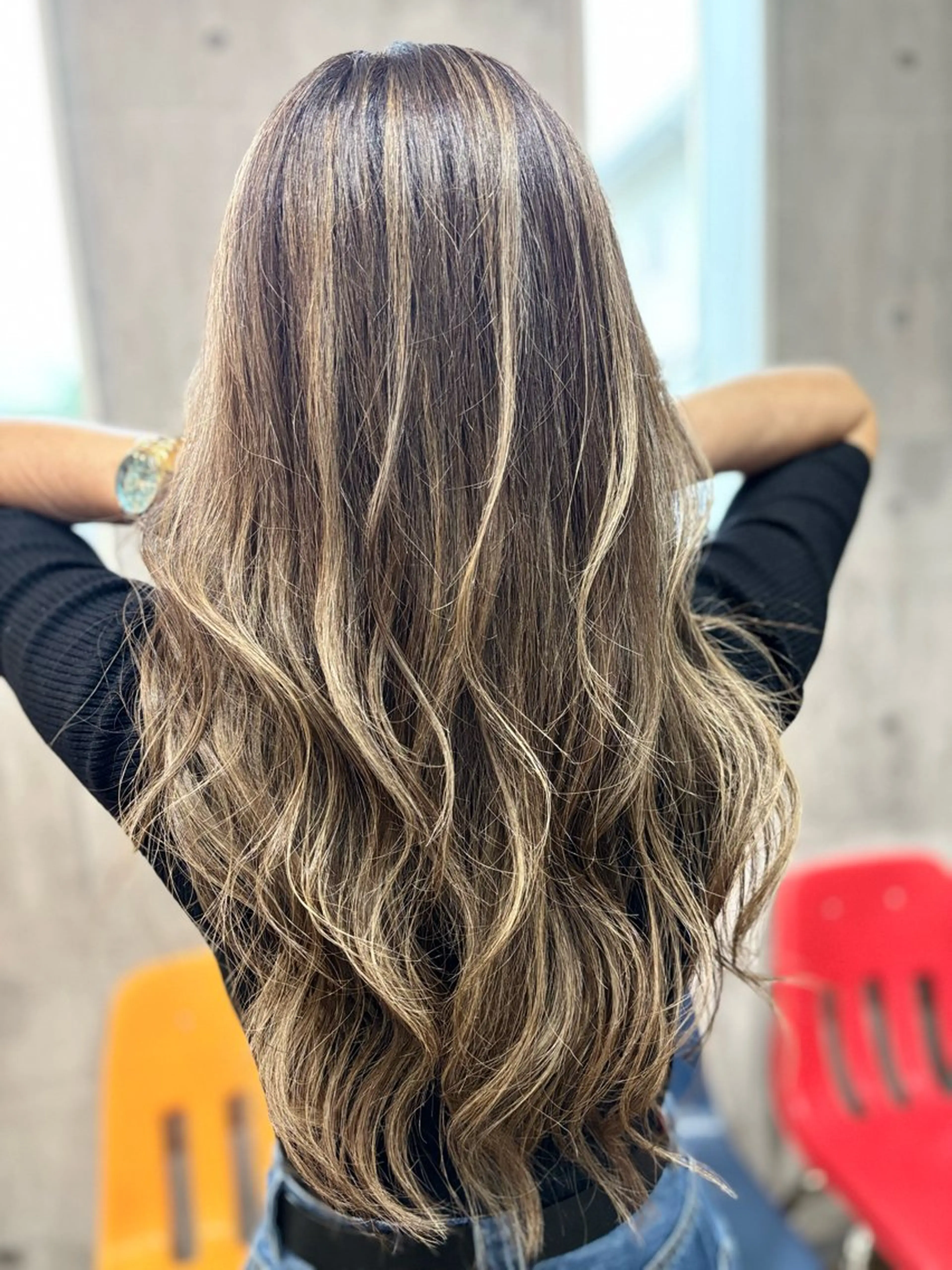 ロング ハイライト レイヤーカット カット ヘアカラー yoshihara yuukiのヘアスタイル