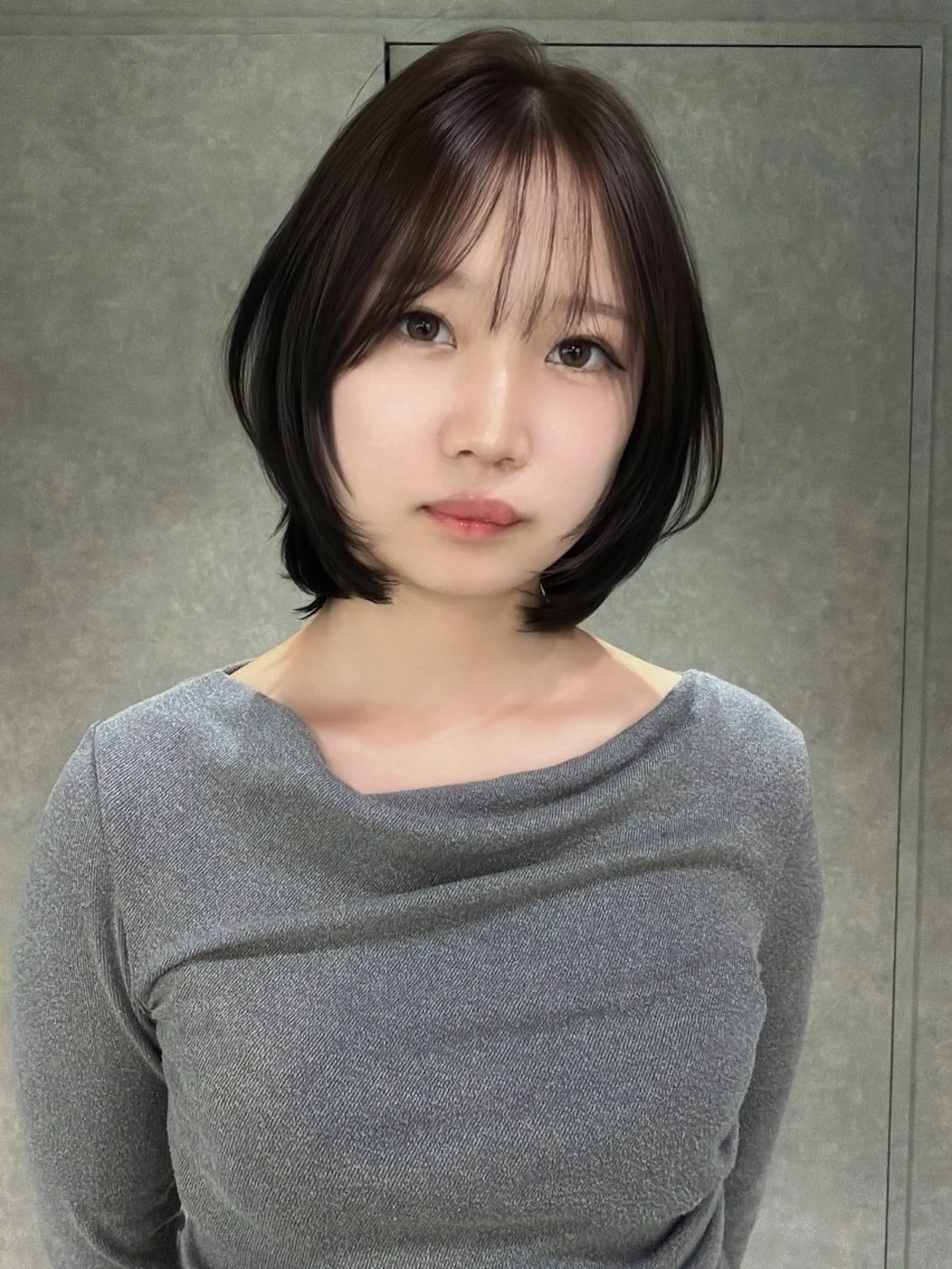 ショート カラー ボブレイヤー ボブ レイヤーカット カット ヘアカラー yu-kaハッシュ カット/韓国レイヤーのヘアスタイル