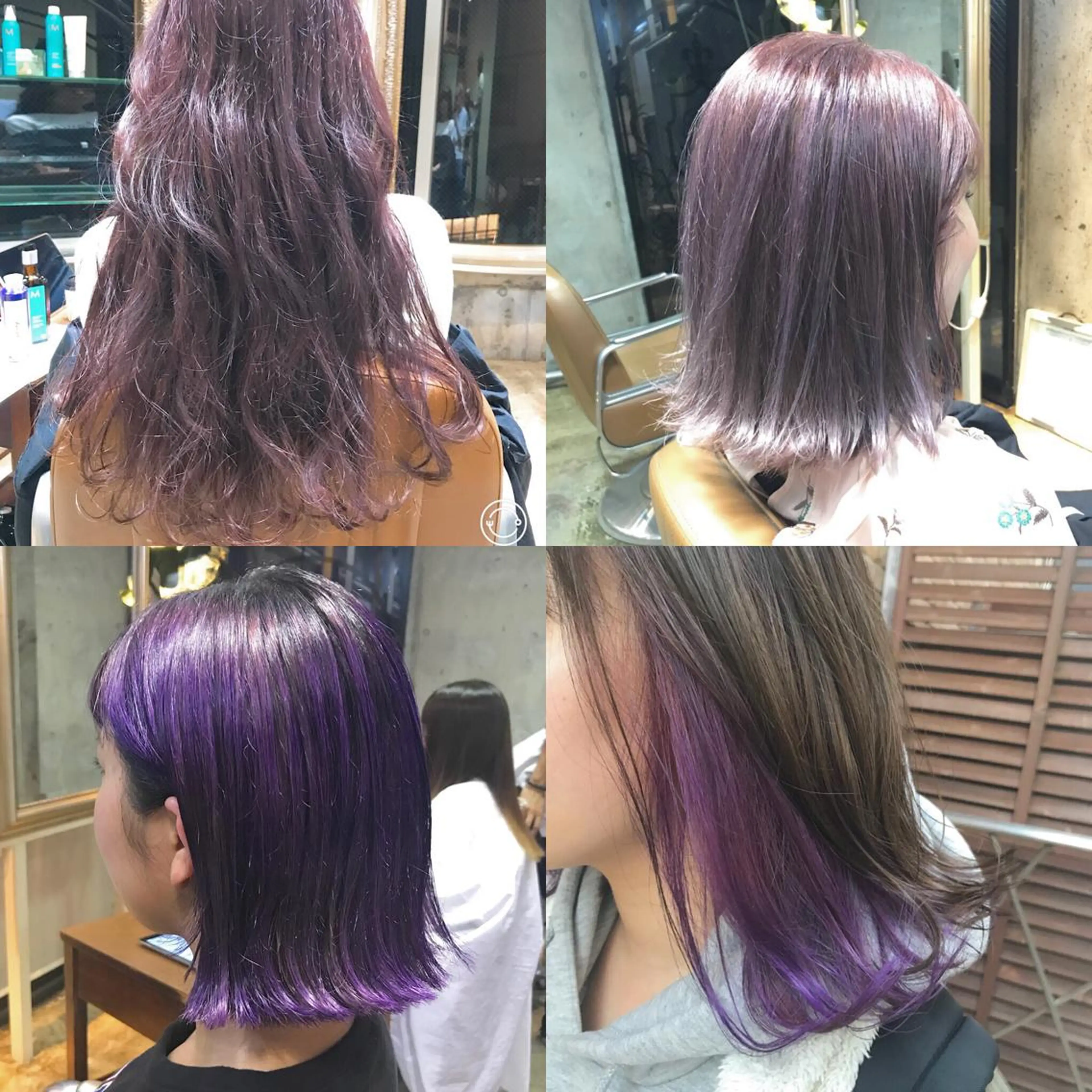 ミディアム カラー パーマ ヘアアレンジ キッズ ネイル マツエク・マツパ パープルカラー パープル サロンドミルク 原宿のヘアスタイル