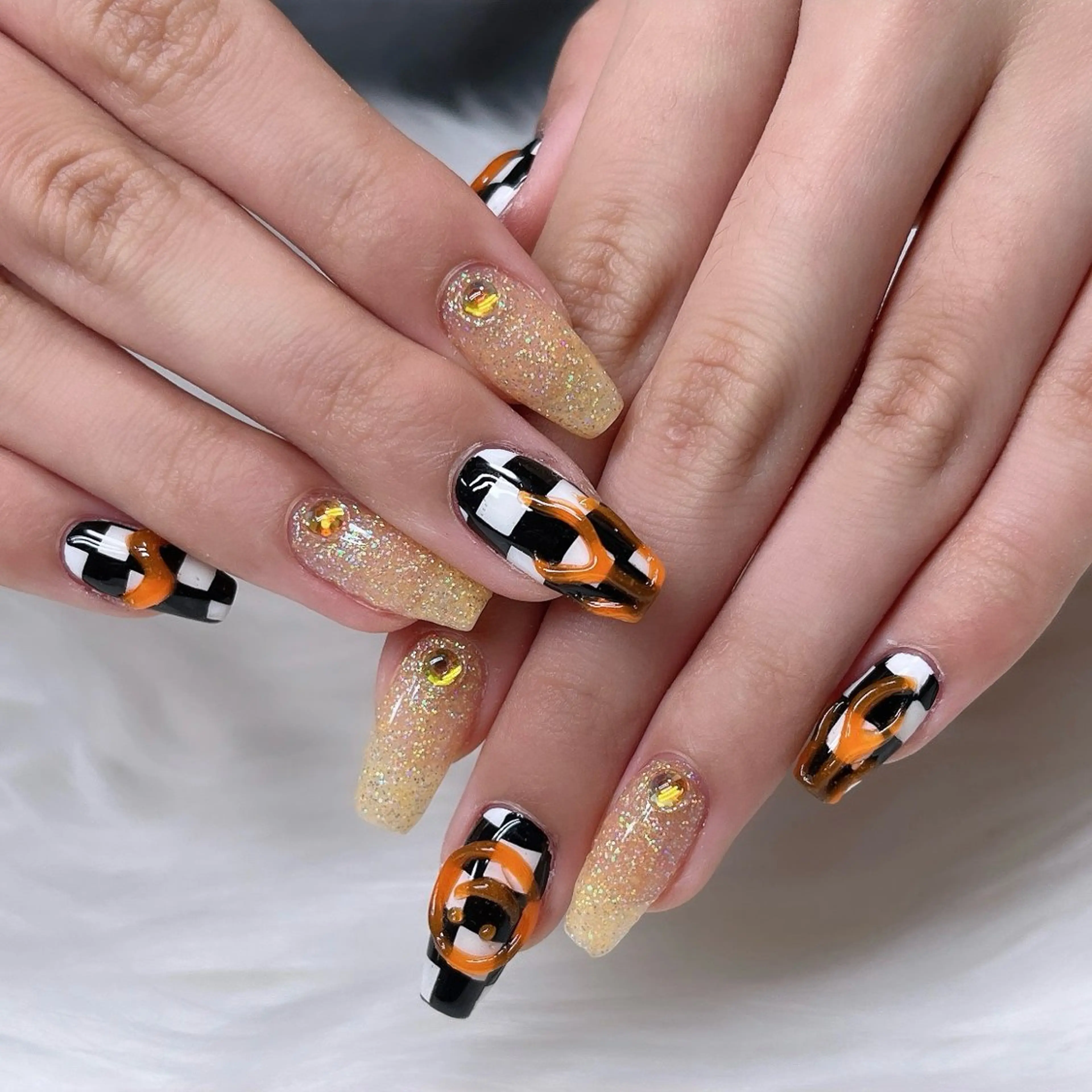 ネイル アートネイル キラキラネイル 韓国ネイル ラメ(グリッター) ロングネイル ハンドネイル 🐕‍🦺Yappy 💗A-tanのネイルデザイン