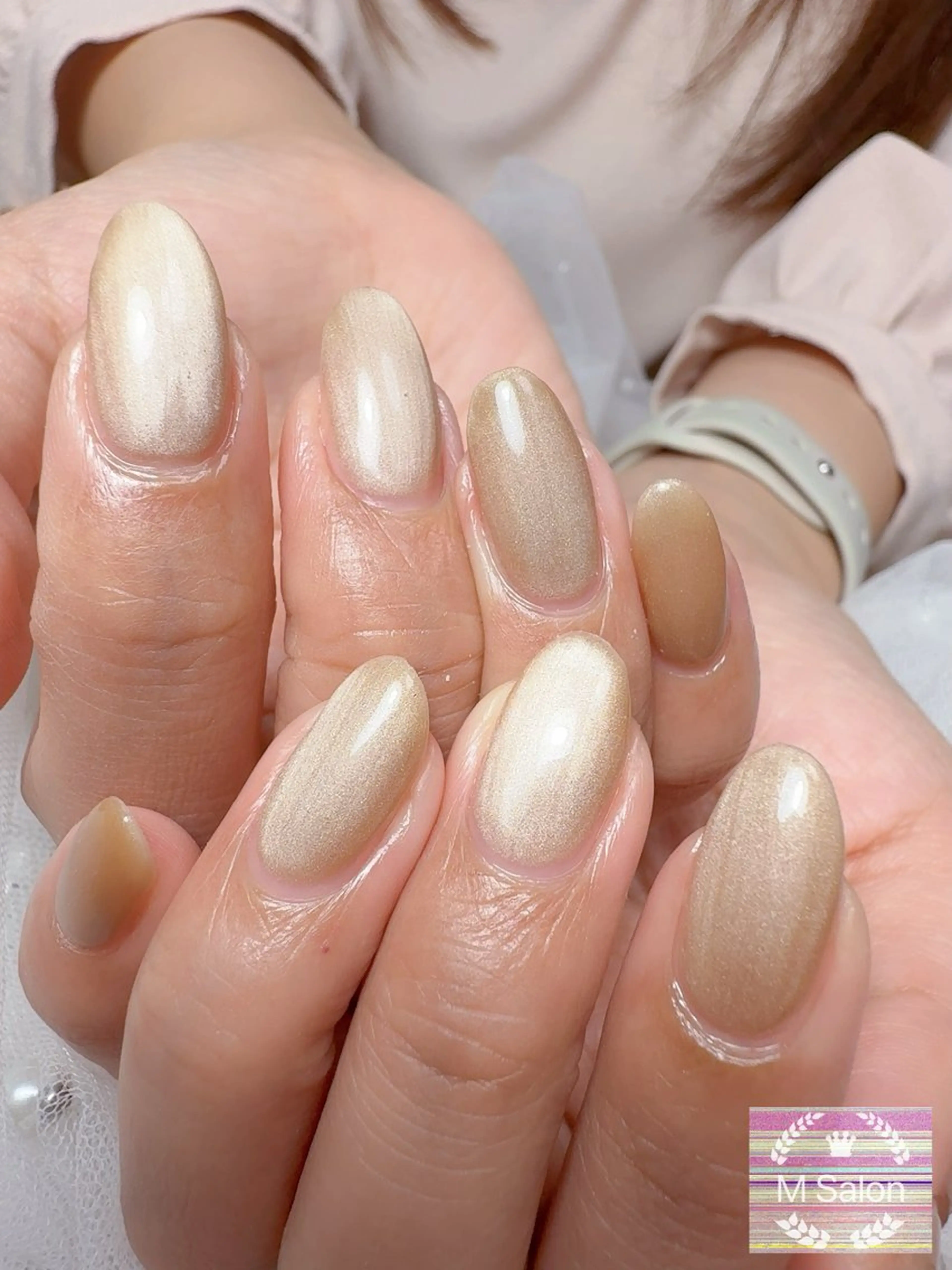 ネイル フレンチネイル マグネットネイル ニュアンスネイル オフィスネイル ワンカラーネイル ハンドネイル Mnail _KKのネイルデザイン