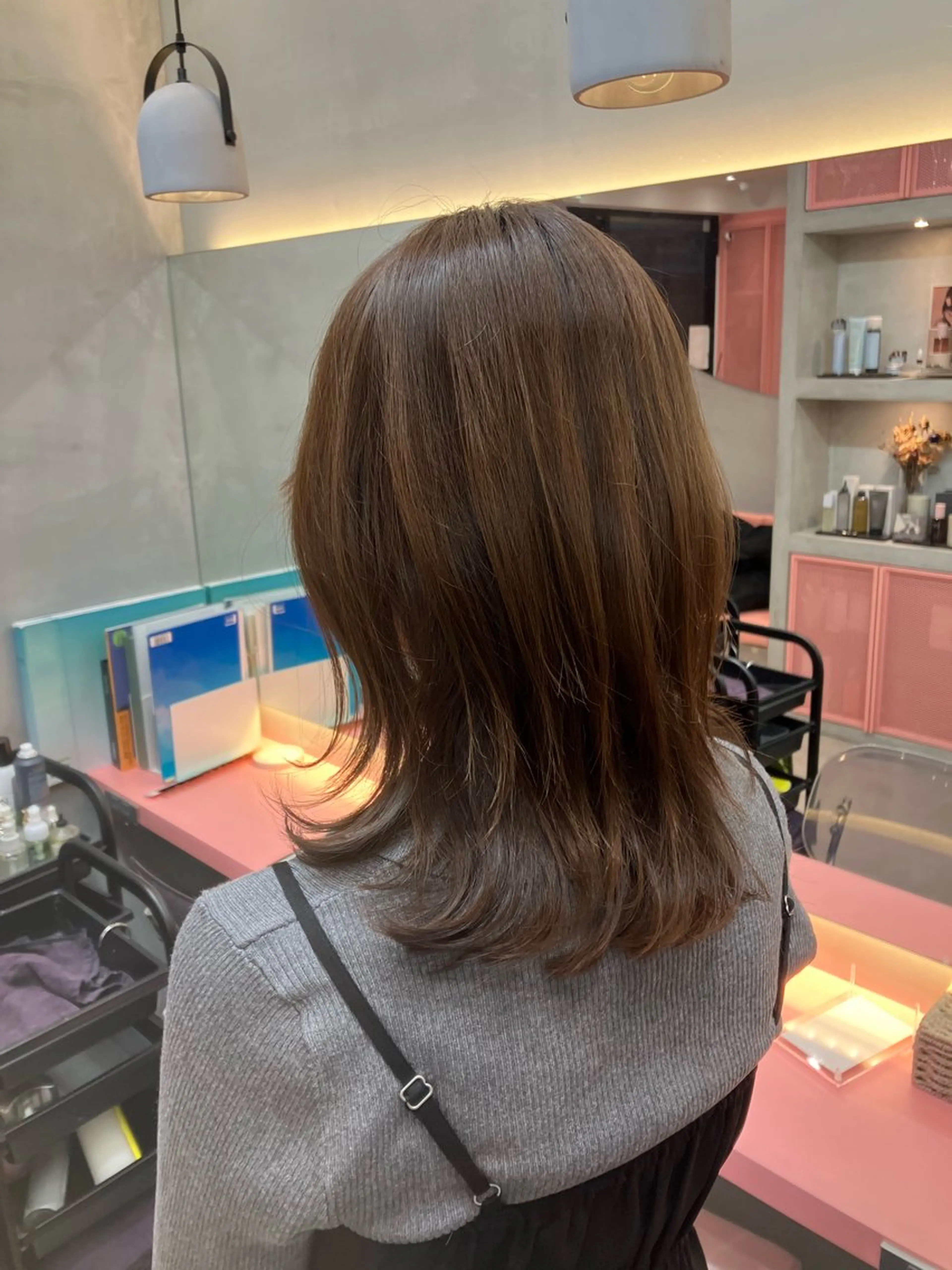 ミディアム レイヤーカット カット ヘアカラー 縮毛矯正 トリートメント ‎🤍レイヤー/ 縮毛矯正🖤菊池瑛士のヘアスタイル