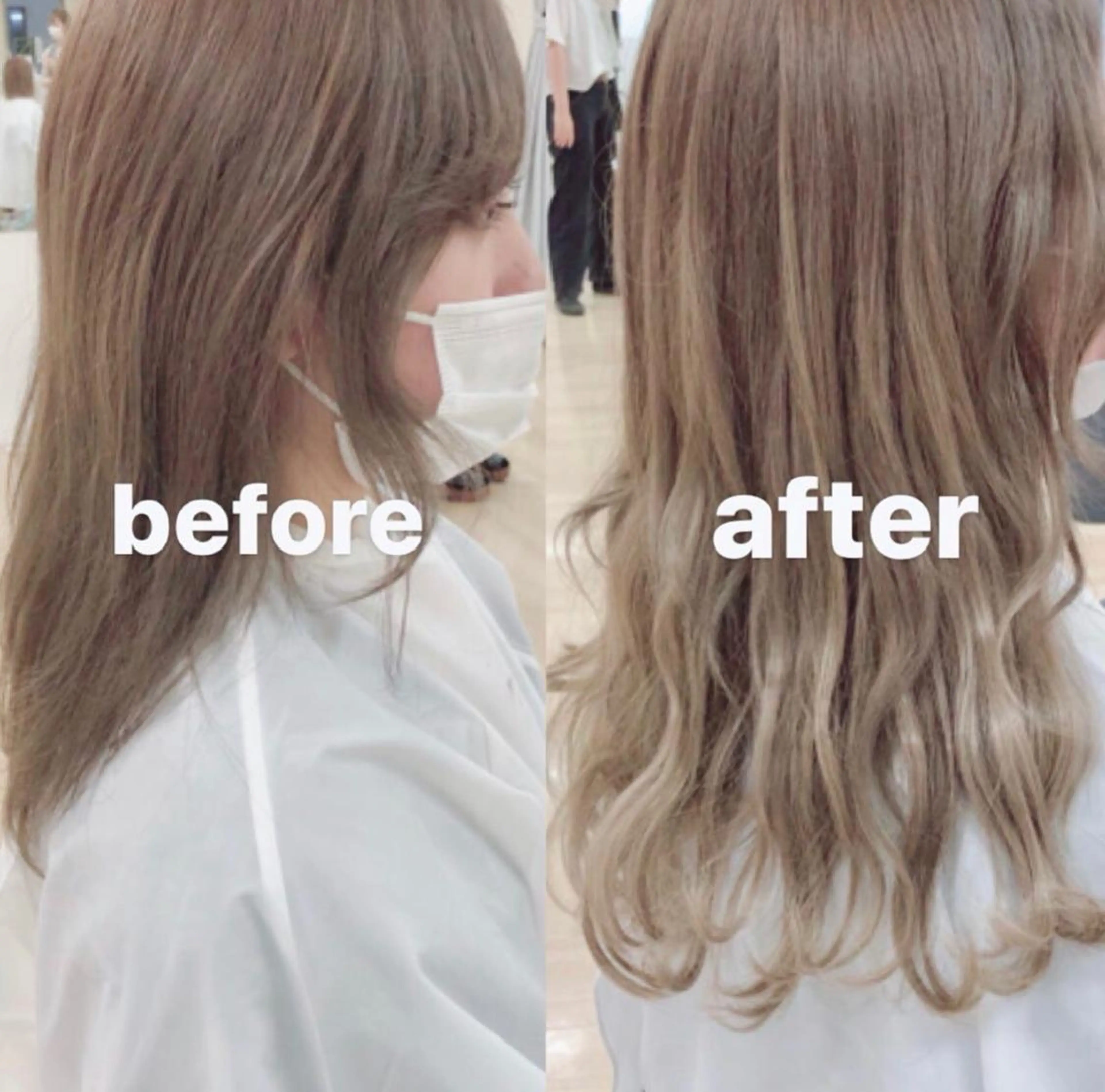 セミロング カラー シールエクステ エクステ HAUS 片山みほのヘアスタイル