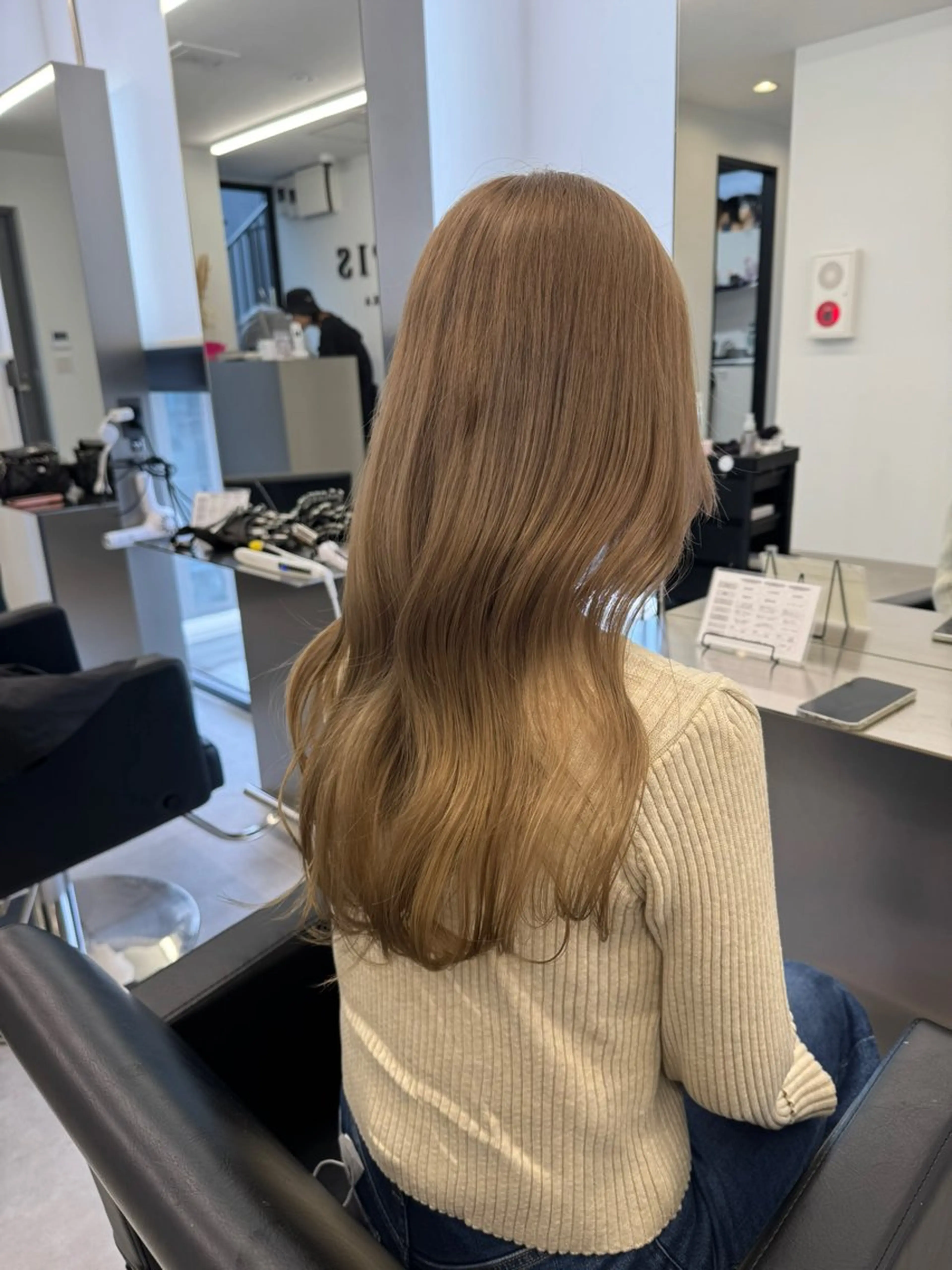 ロング カラー ベージュカラー ブリーチ ミルクティーベージュ カット ヘアカラー ハイトーン/エクステ /韓国ヘアKENTAのヘアスタイル