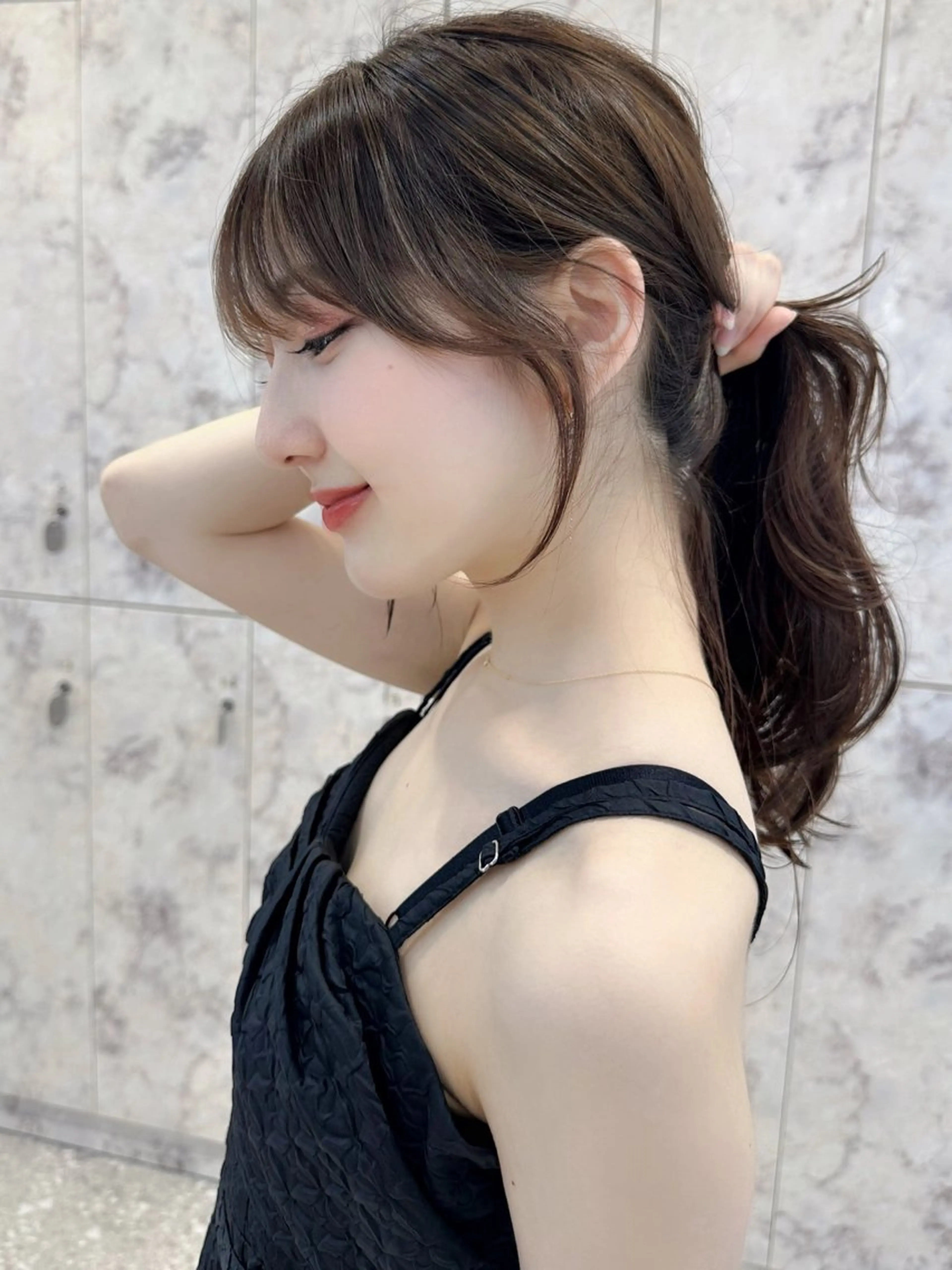 セミロング カラー レイヤーカット ヘアカラー トリートメント 新宿/韓国風レイヤー 髪質改善/渋谷直樹のヘアスタイル