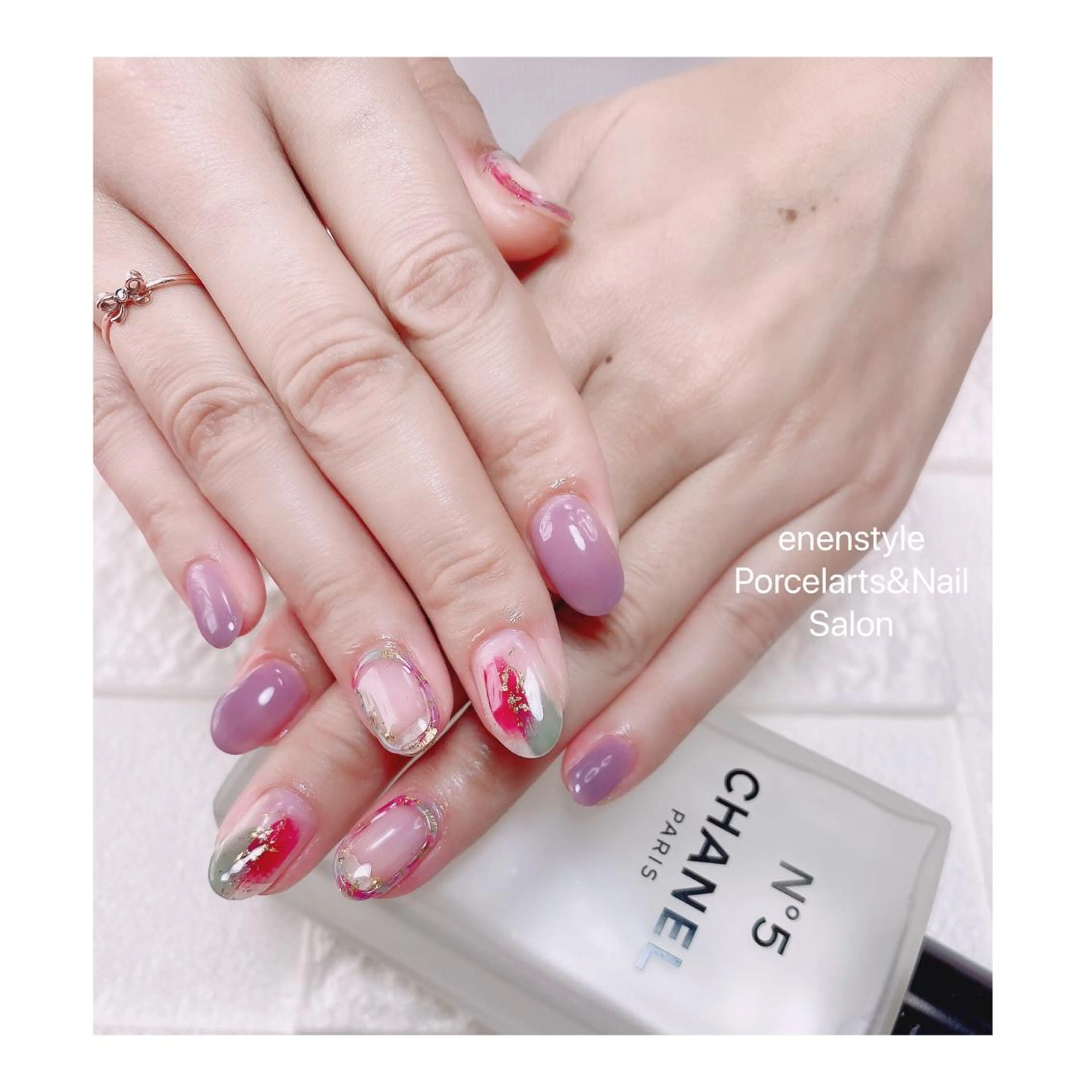 ミディアム ネイル ハンドネイル 👑enen style👑のネイルデザイン