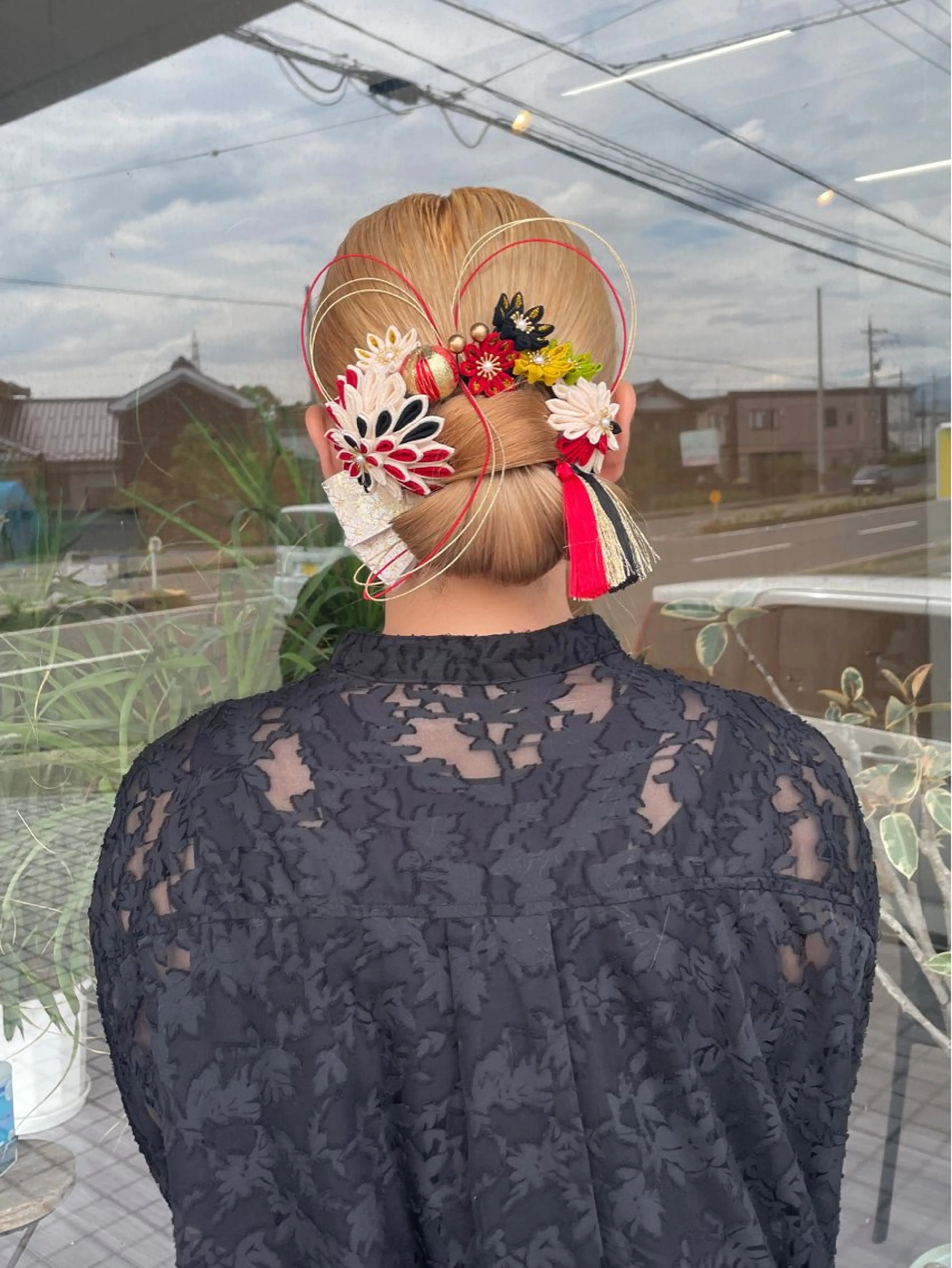 セミロング ヘアアレンジ 結婚式・ブライダル マキノ キョウカのヘアスタイル