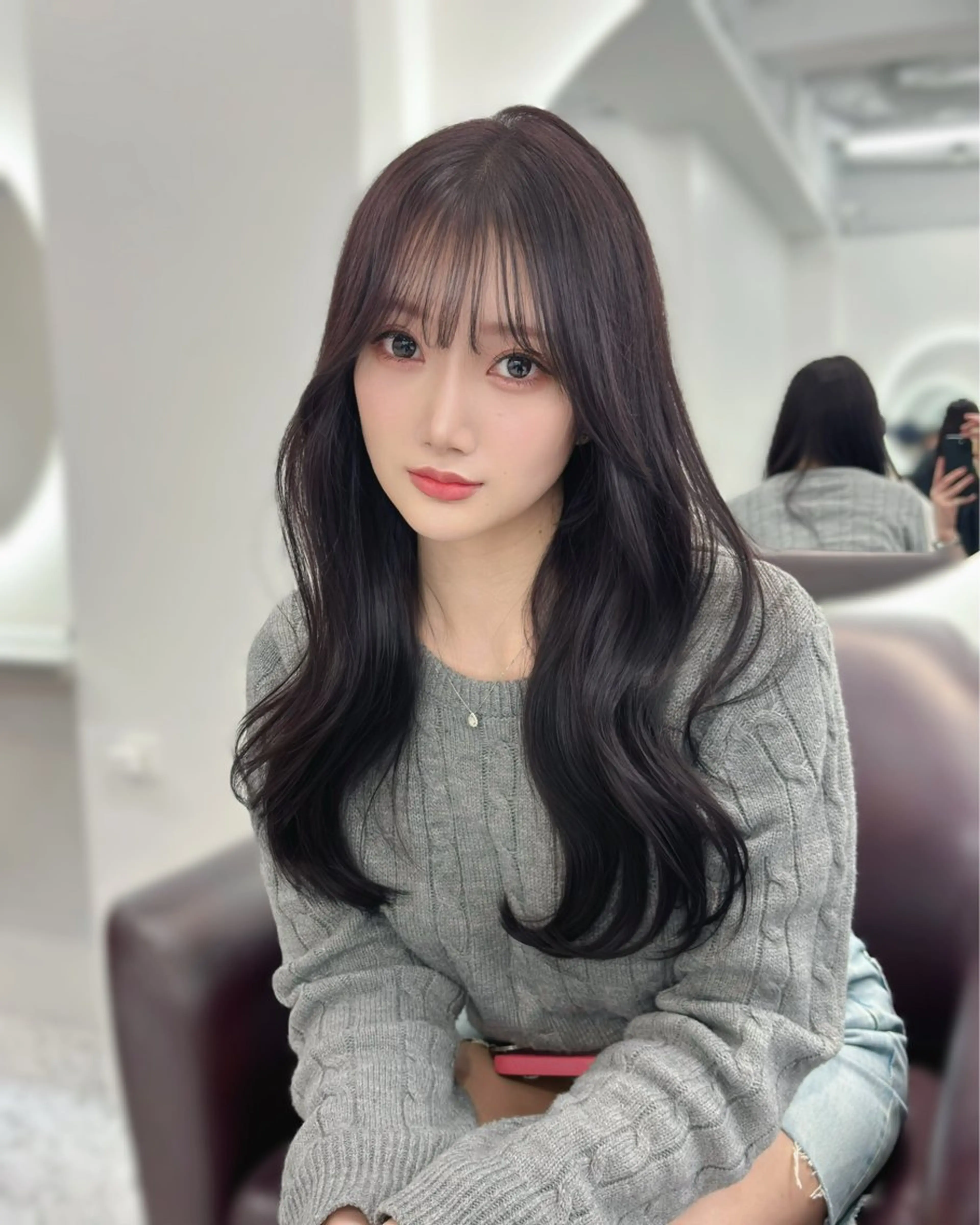 セミロング カラー パーマ ヘアアレンジ グレージュ ラベンダーカラー ラベンダーグレージュ ラベンダーグレー くびれヘア カット ヘアカラー トリートメント 🌸グレージュ/ ベージュ🌸yutaのヘアスタイル